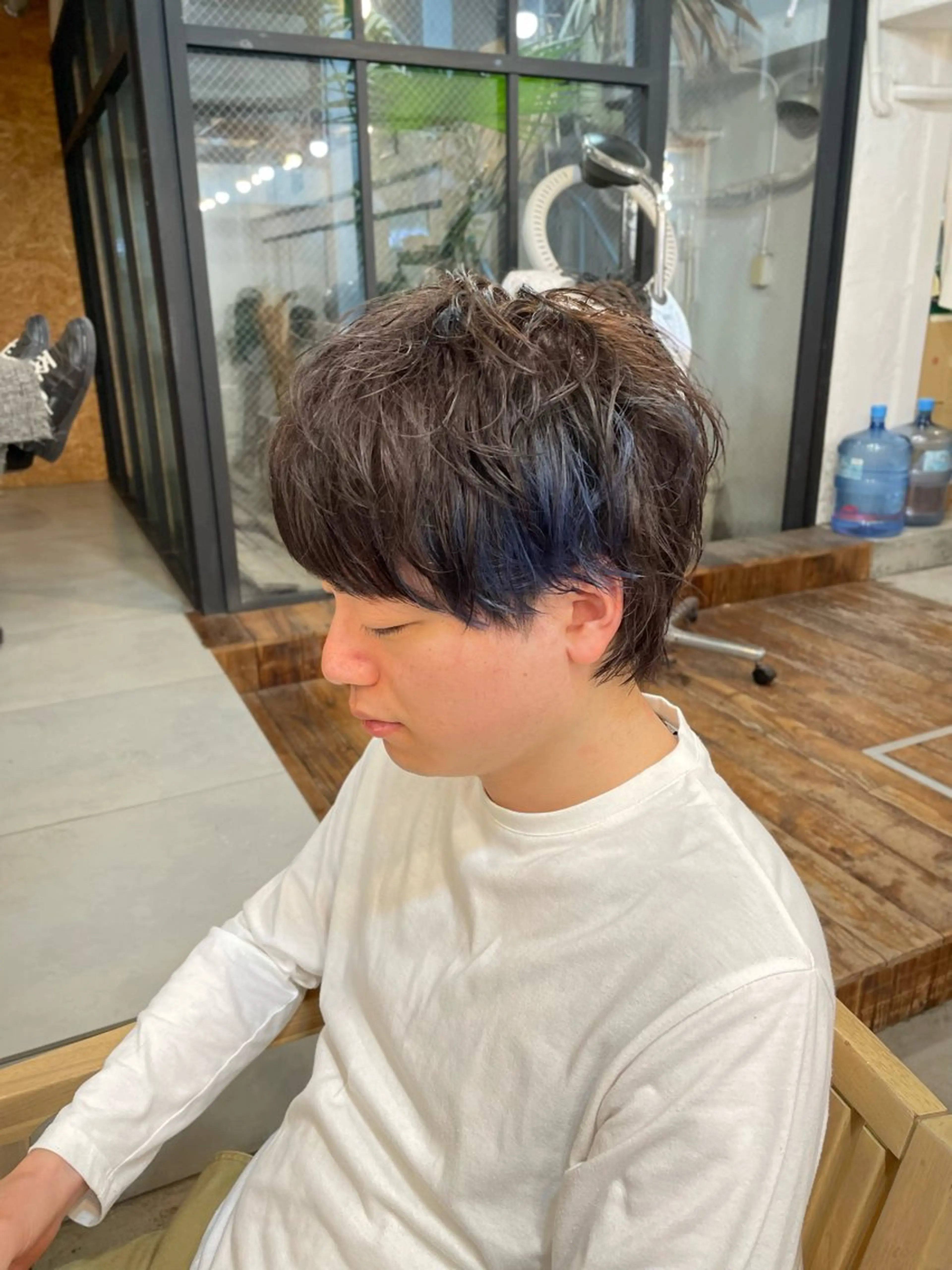 ミディアム カラー パーマ メンズ ヘアカラー トリートメント 【髪質改善サロン】 🌟だいち🌟のヘアスタイル