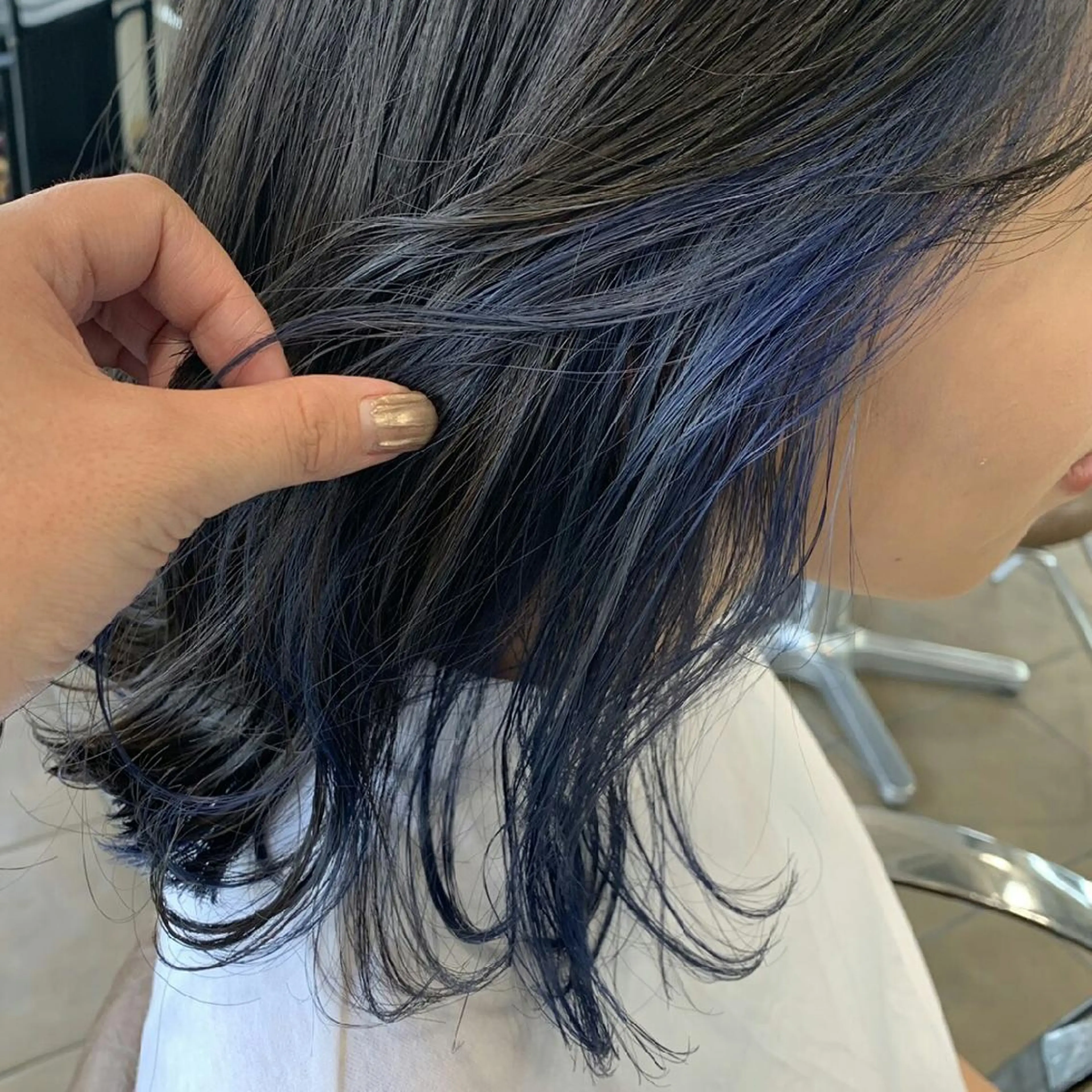 ミディアム ヘアカラー Luisハイライト　 喜連瓜破、髪質改善のヘアスタイル