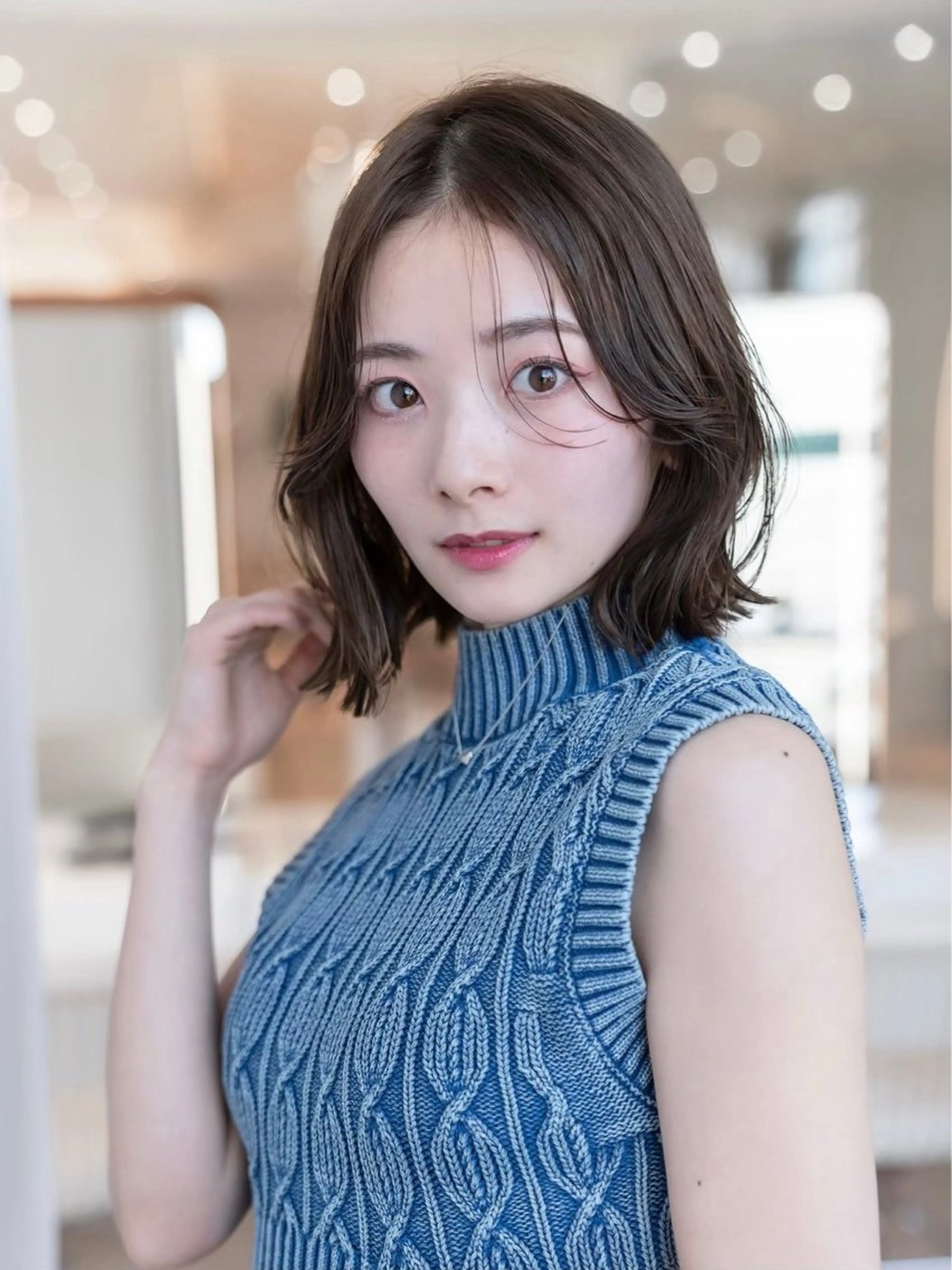 ミディアム カラー カット ヘアカラー トリートメント ボブ/髪質改善/ レイヤーボブ/楓のヘアスタイル