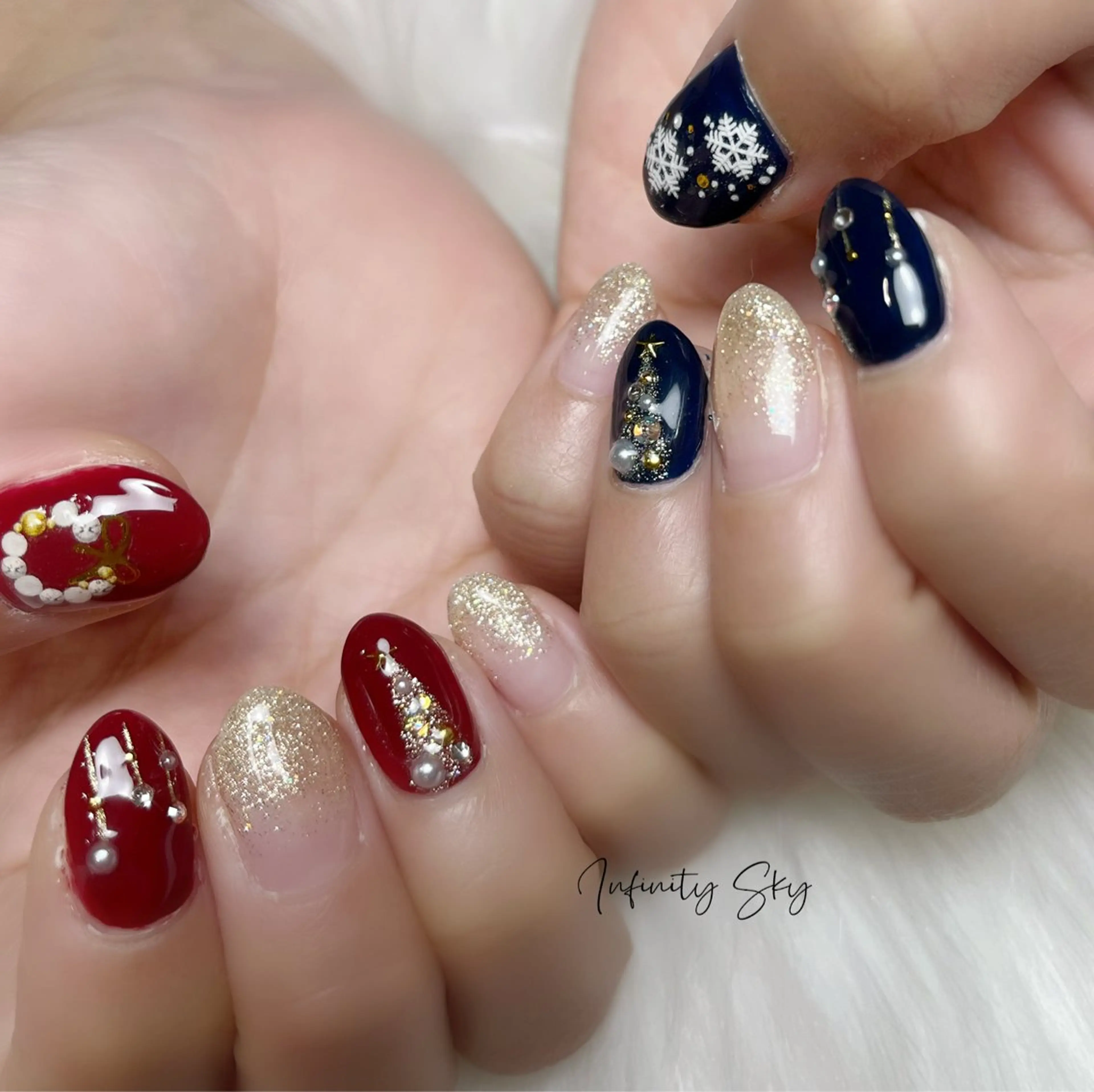 ネイル 冬ネイル クリスマス infinity skyのネイルデザイン