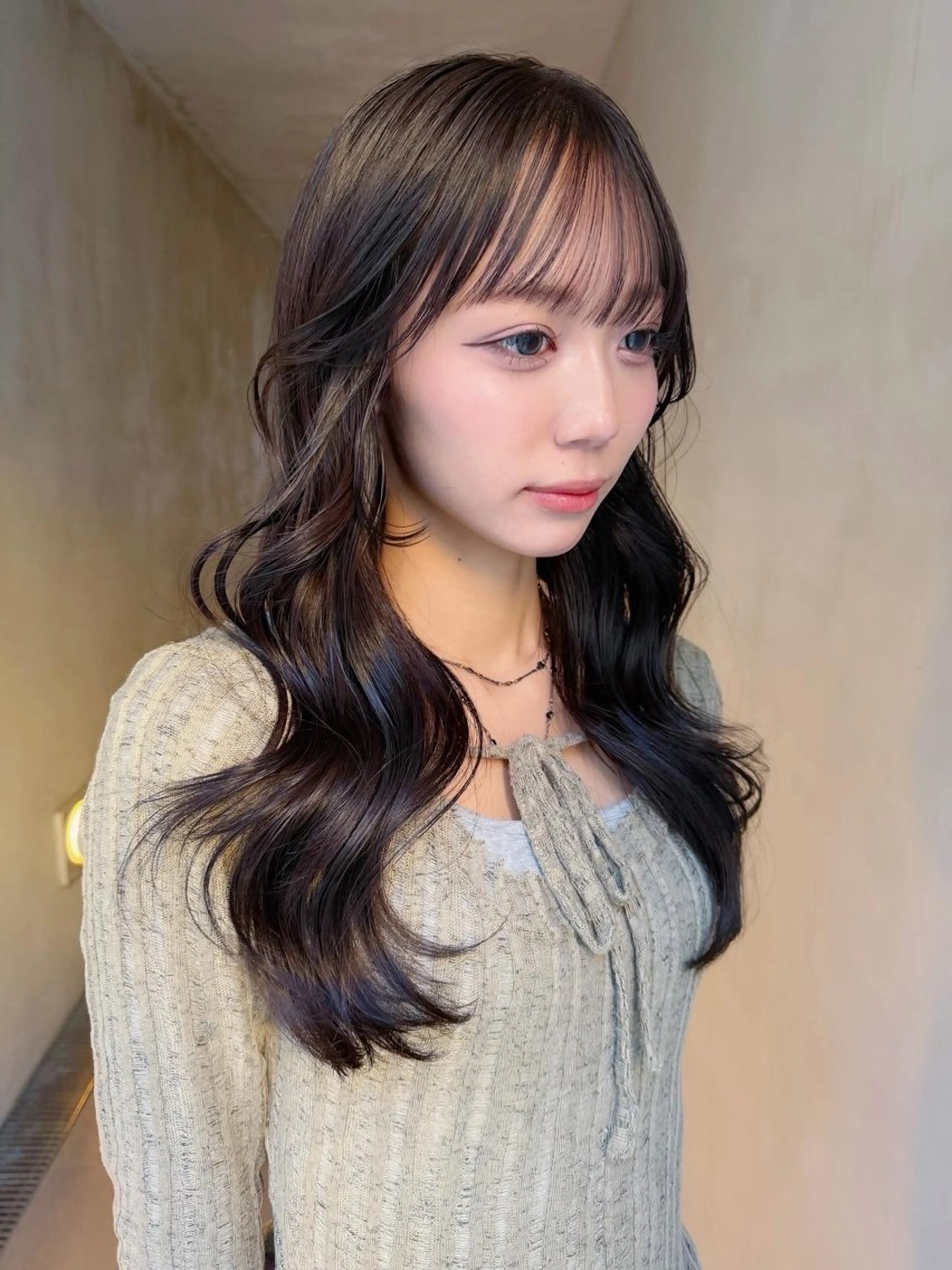 セミロング カラー レイヤーカット カット ヘアカラー トリートメント AiM 大名　似合わせカットのヘアスタイル