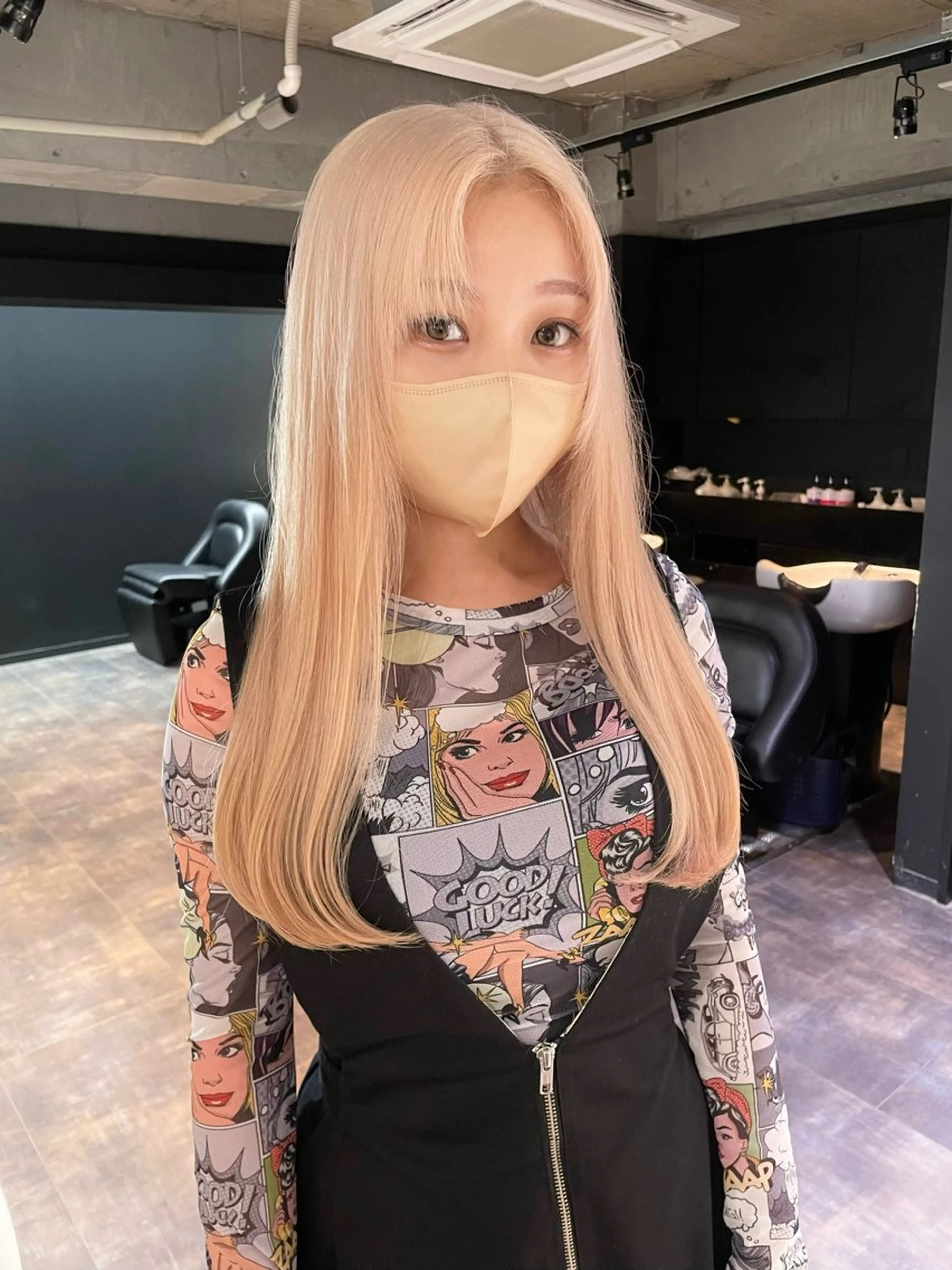 ミディアム カラー ブロンド ハイトーンカラー 心斎橋/ブリーチ minamiのヘアスタイル