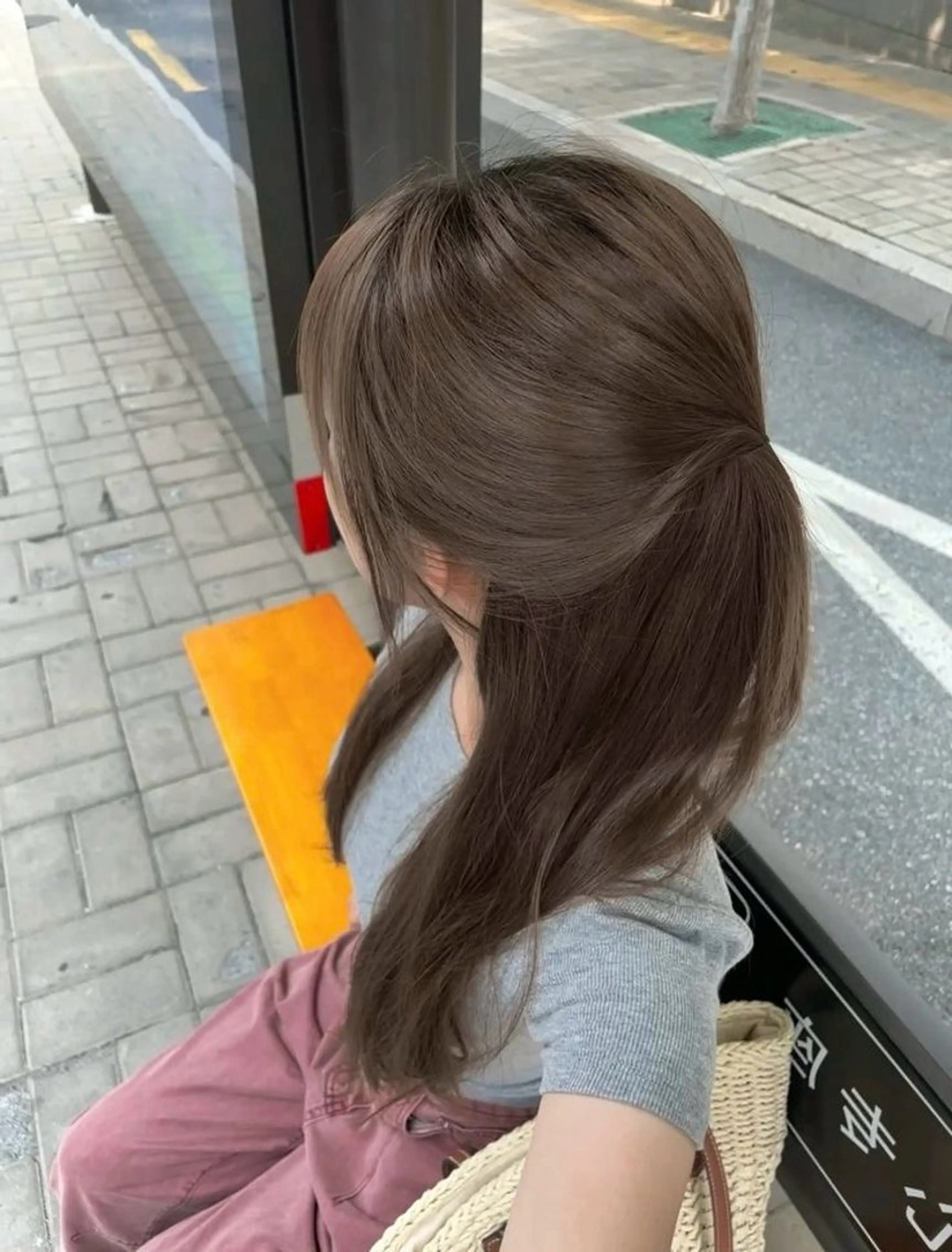 ロング ヘアカラー ヘアセット 🤍透明感グレージュ オリーブ🤍RINのヘアスタイル