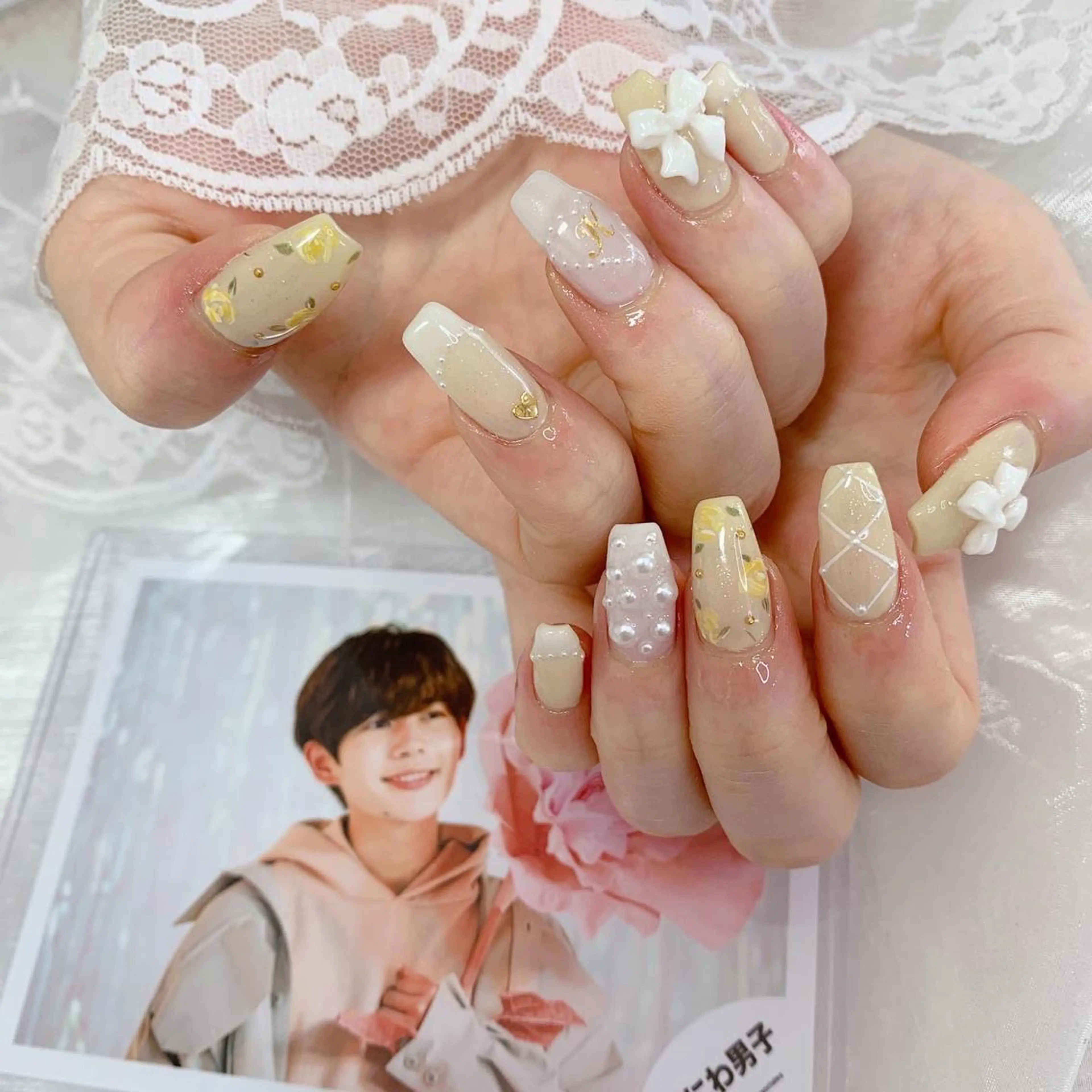 ネイル ロングネイル ハンドネイル La neige* yuki 🥯🍑のネイルデザイン