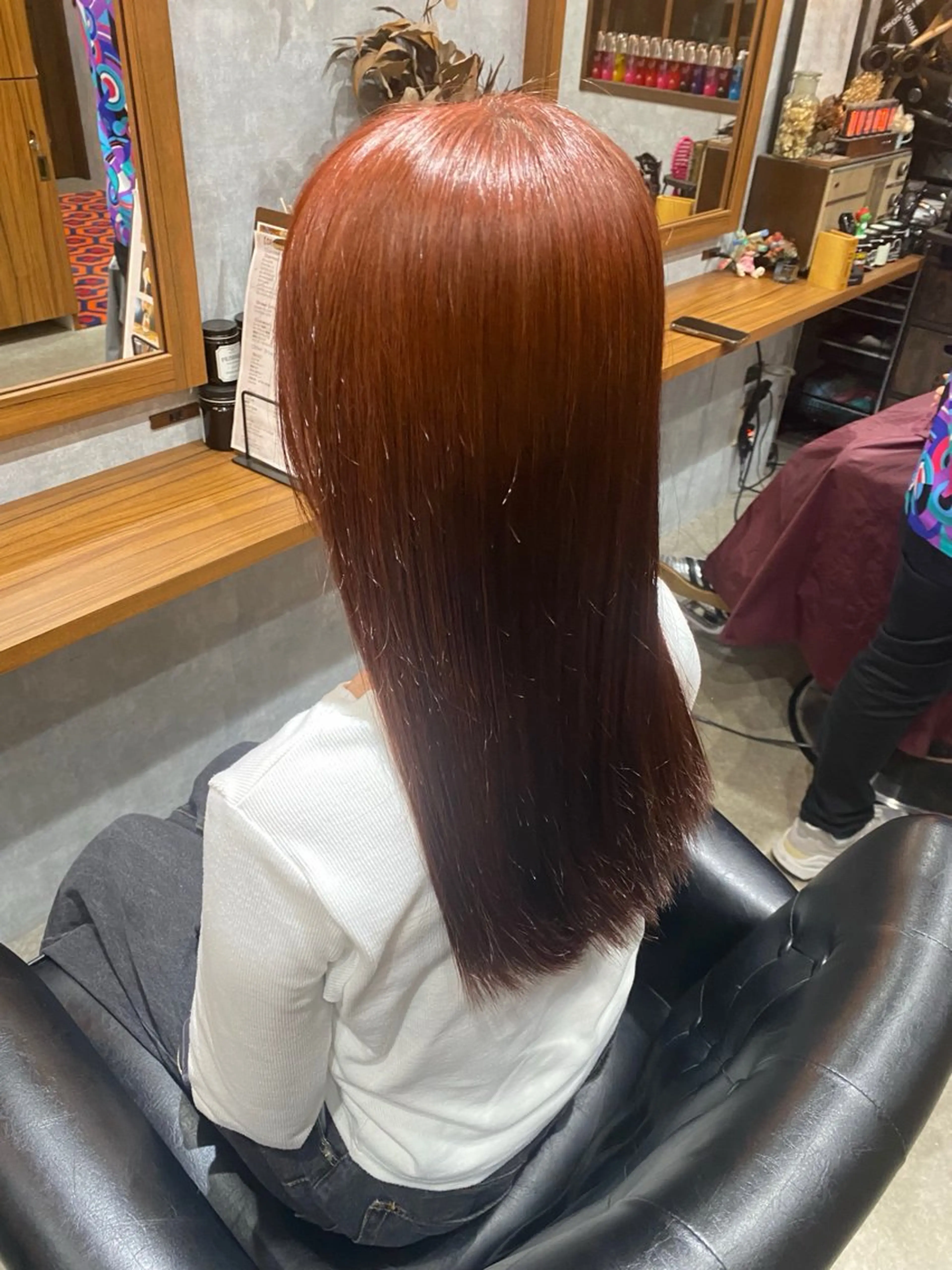 カラー ブラウンカラー レッドカラー 今枝 莉菜のヘアスタイル