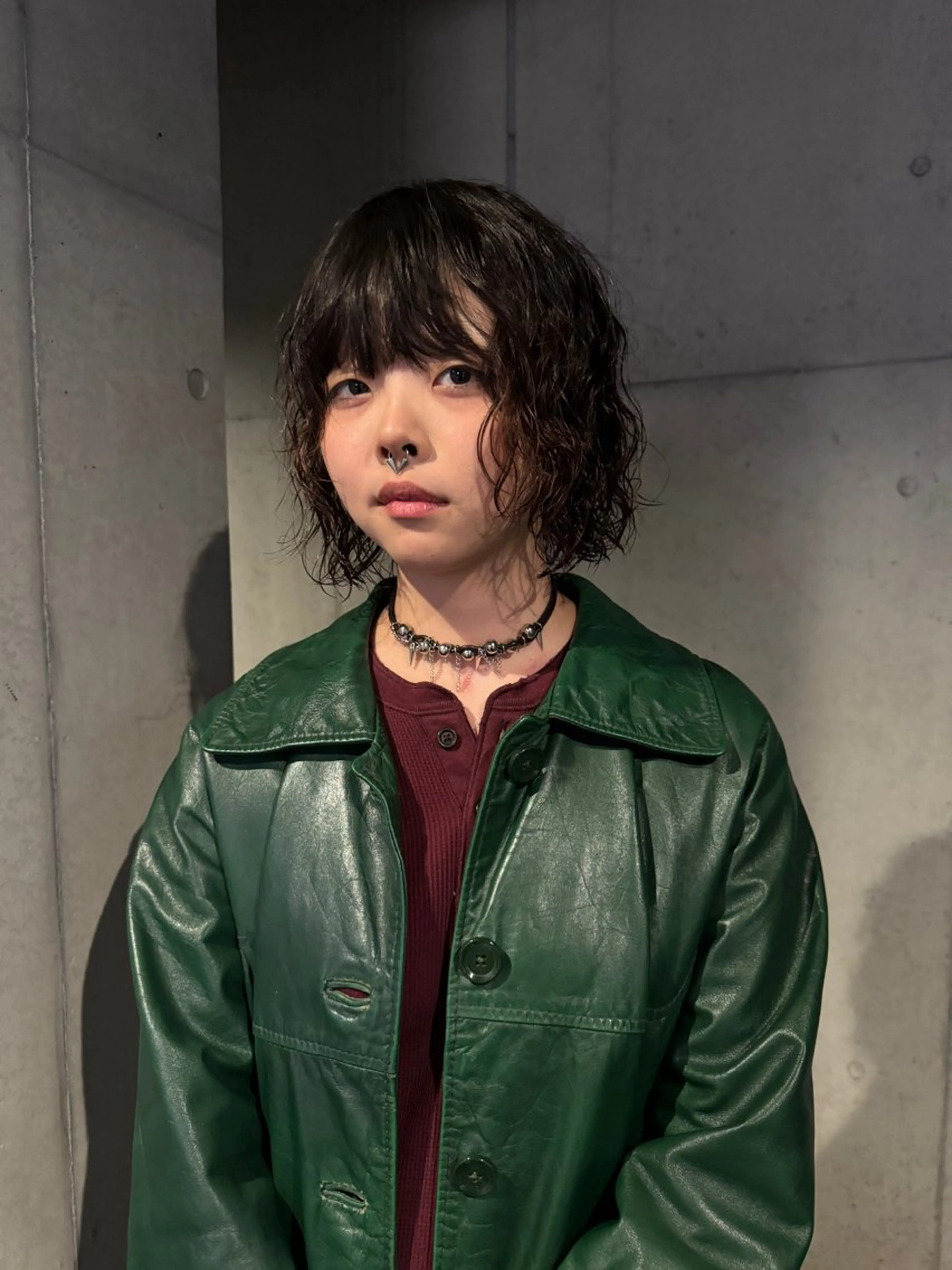 ミディアム パーマ パーマ ハイトーン/レイヤー だいちのヘアスタイル