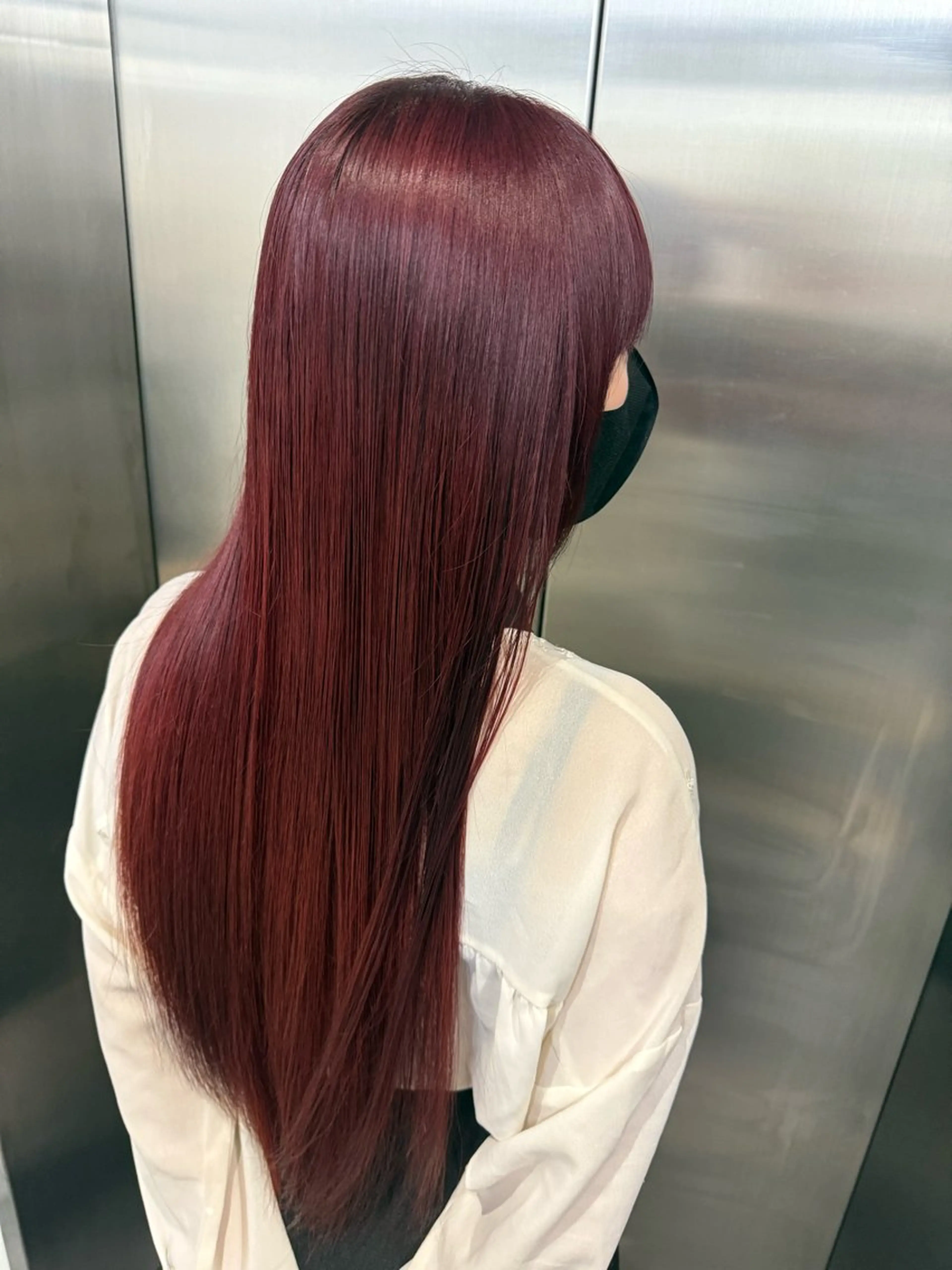 ロング カラー ハイトーンカラー レッドカラー Null原宿店所属・原 優季のヘアスタイル