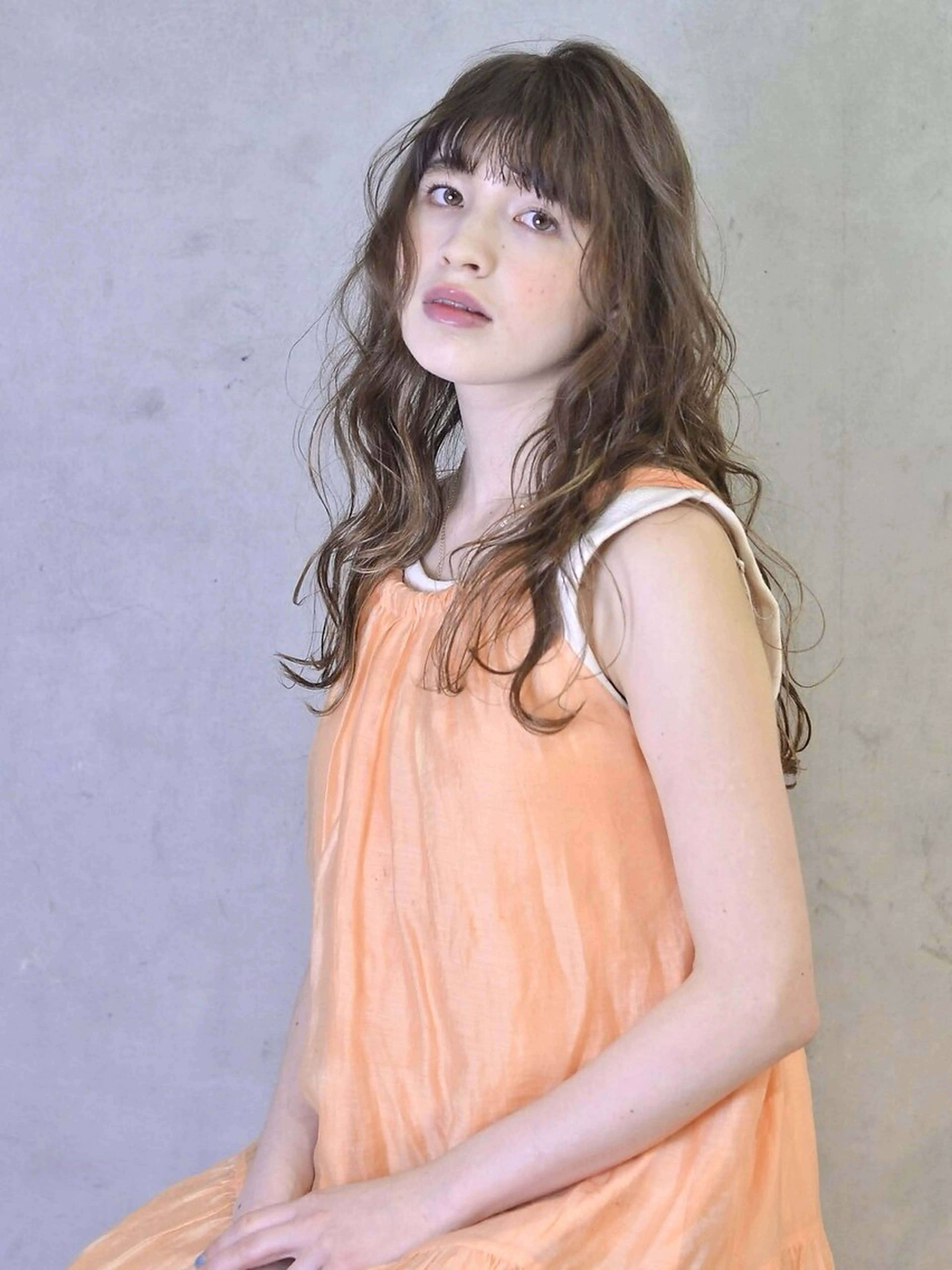 セミロング カット ヘアカラー トリートメント 髪質改善ストレート/ coiiはしもとはなのヘアスタイル