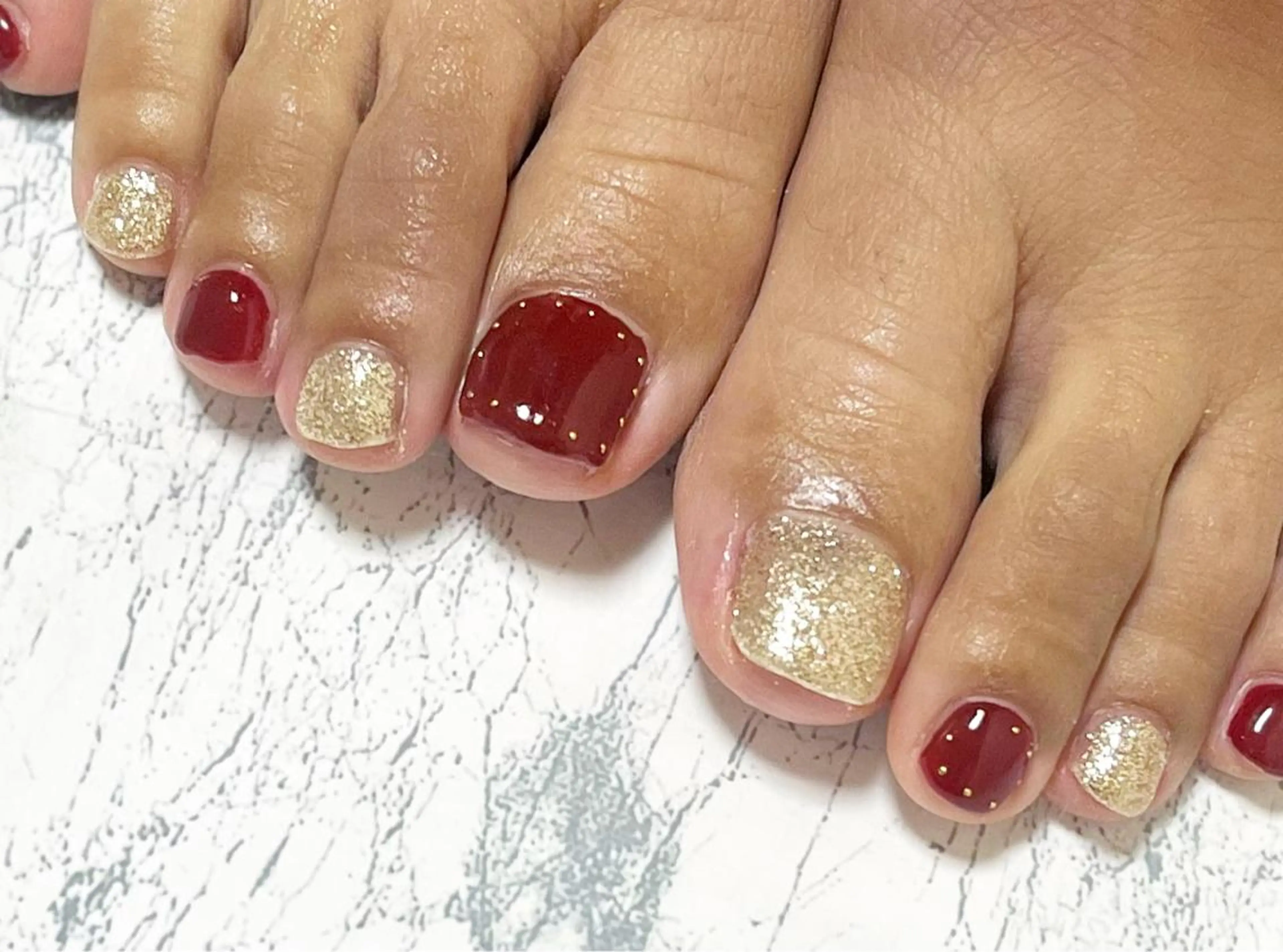ネイル ボルドー フットネイル ニュアンスネイル シンプルネイル 春ネイル ネイル フフラ所属・nail fufla ♡yamane♡のネイルデザイン