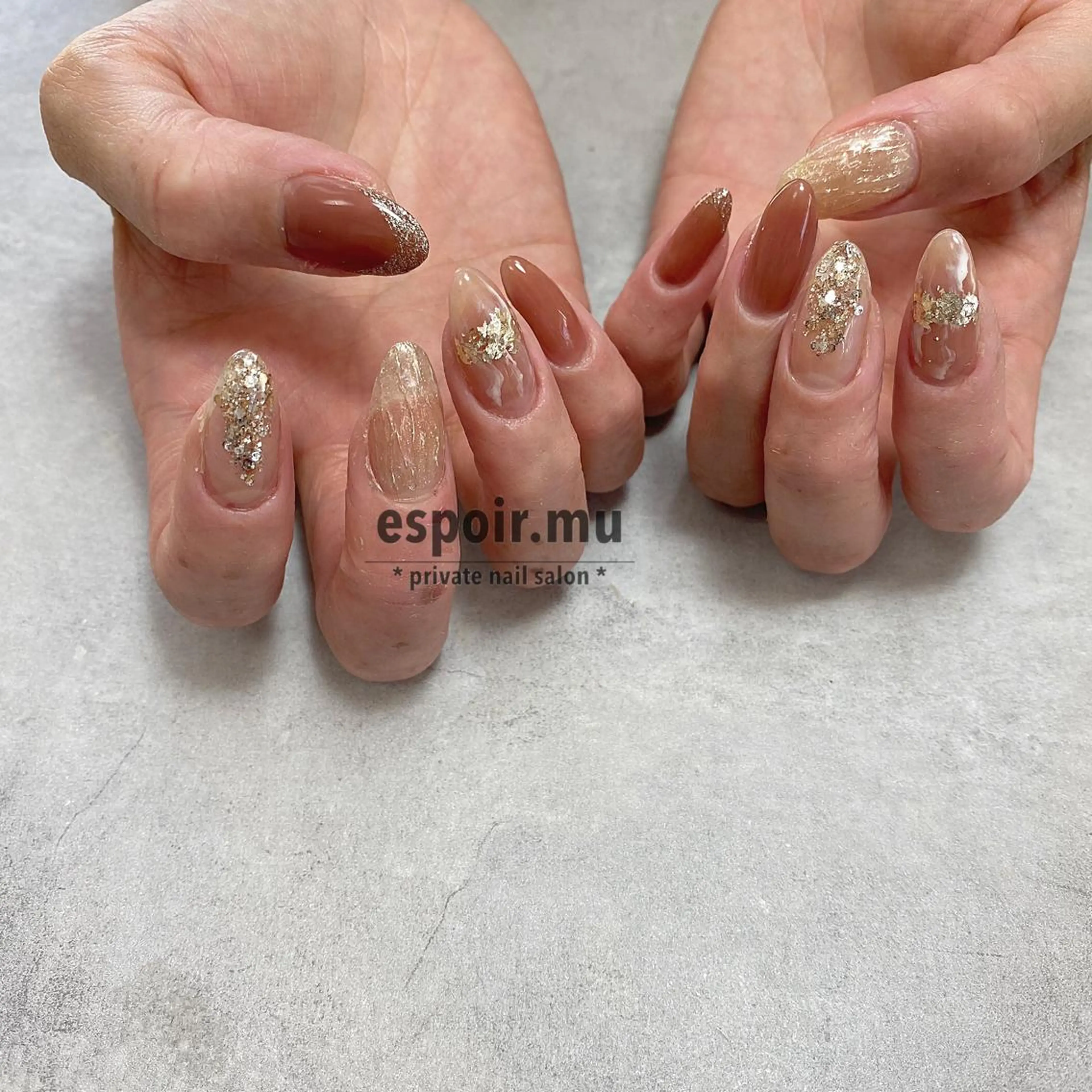 ロング ネイル espoir. muのネイルデザイン