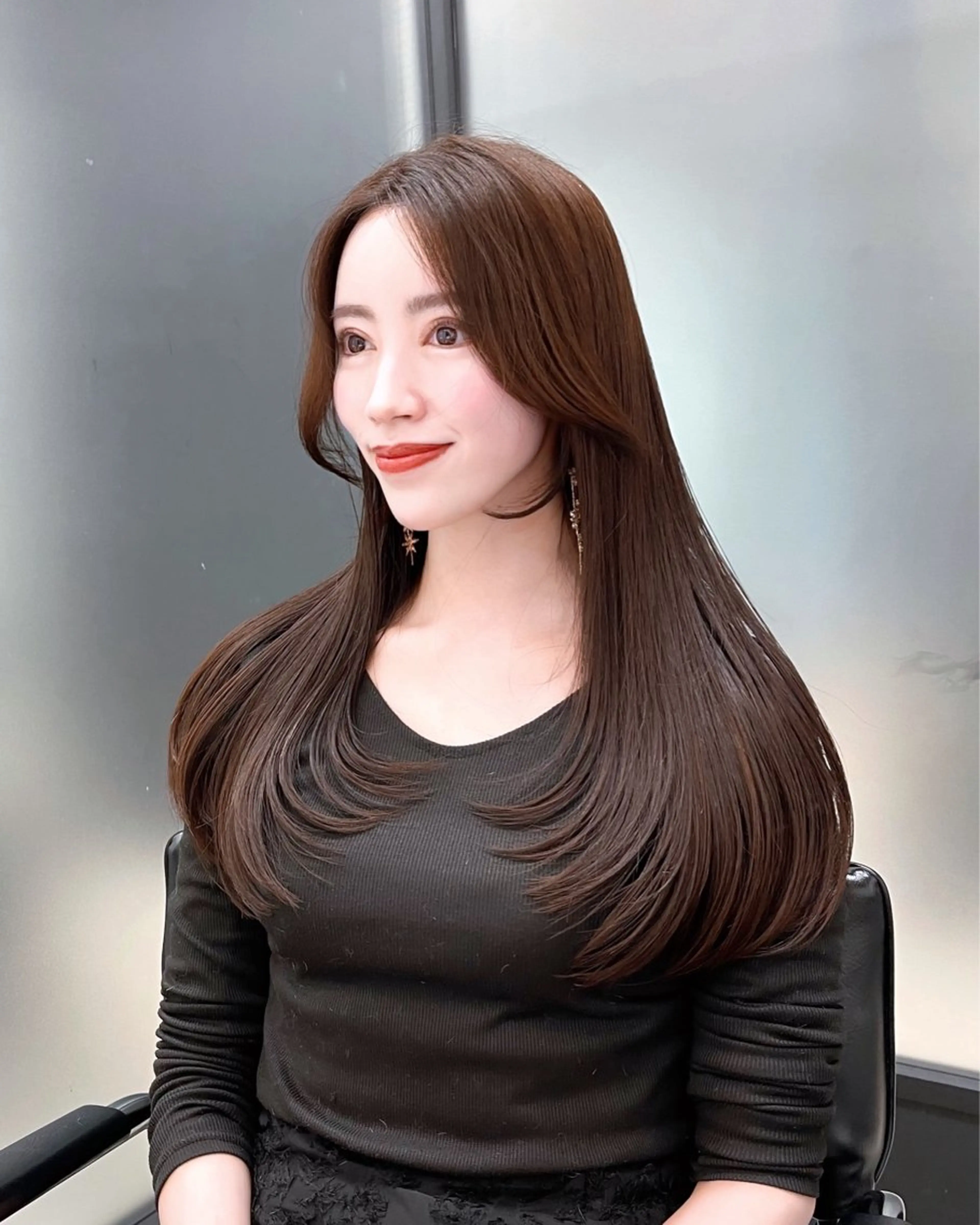 セミロング 韓国風ヘア レイヤーカット カット ヘアカラー トリートメント 韓国レイヤーカット 髪質改善▫️水野有真のヘアスタイル