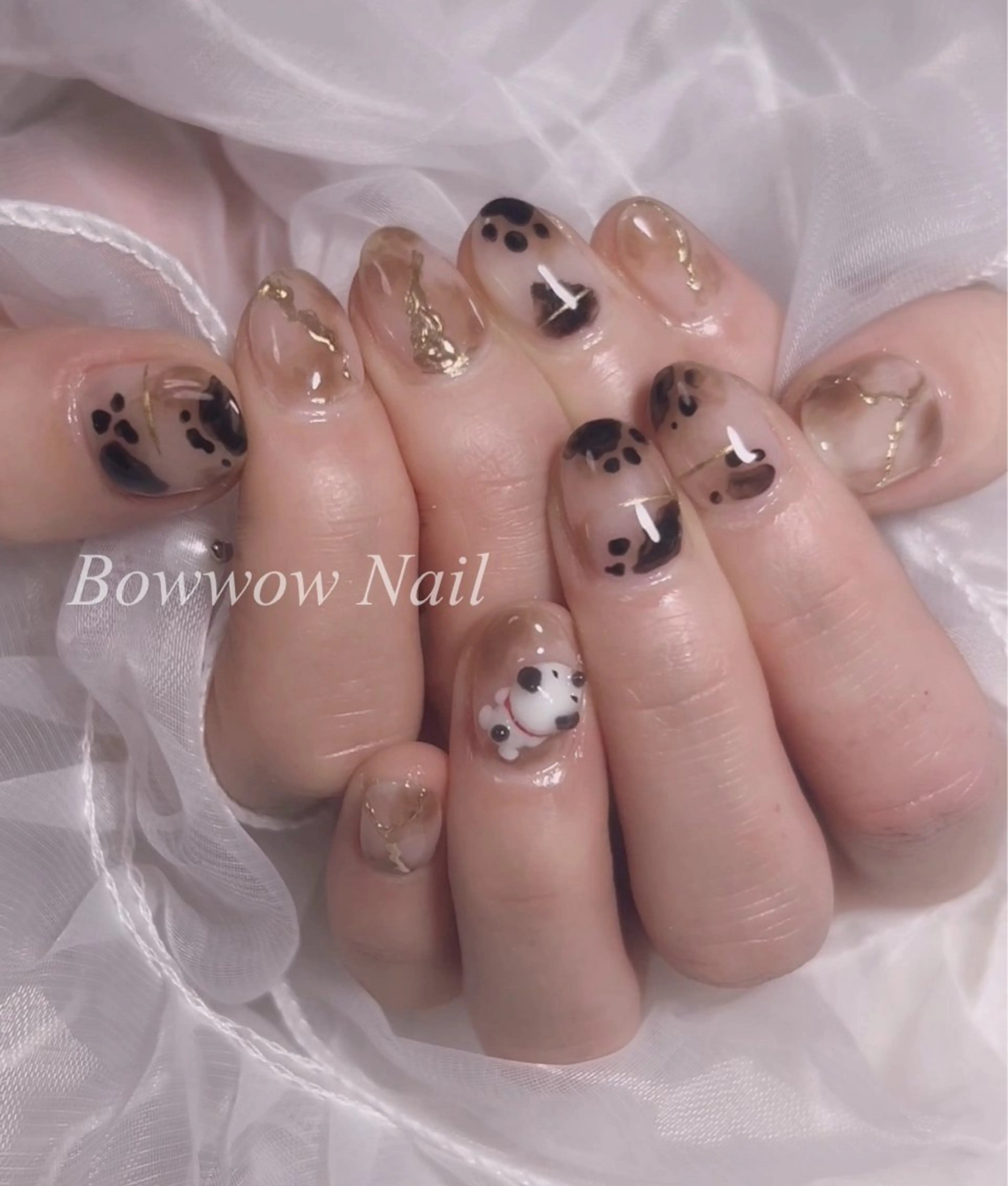 ネイル ニュアンスネイル Bow wow Nail さや🧸のネイルデザイン