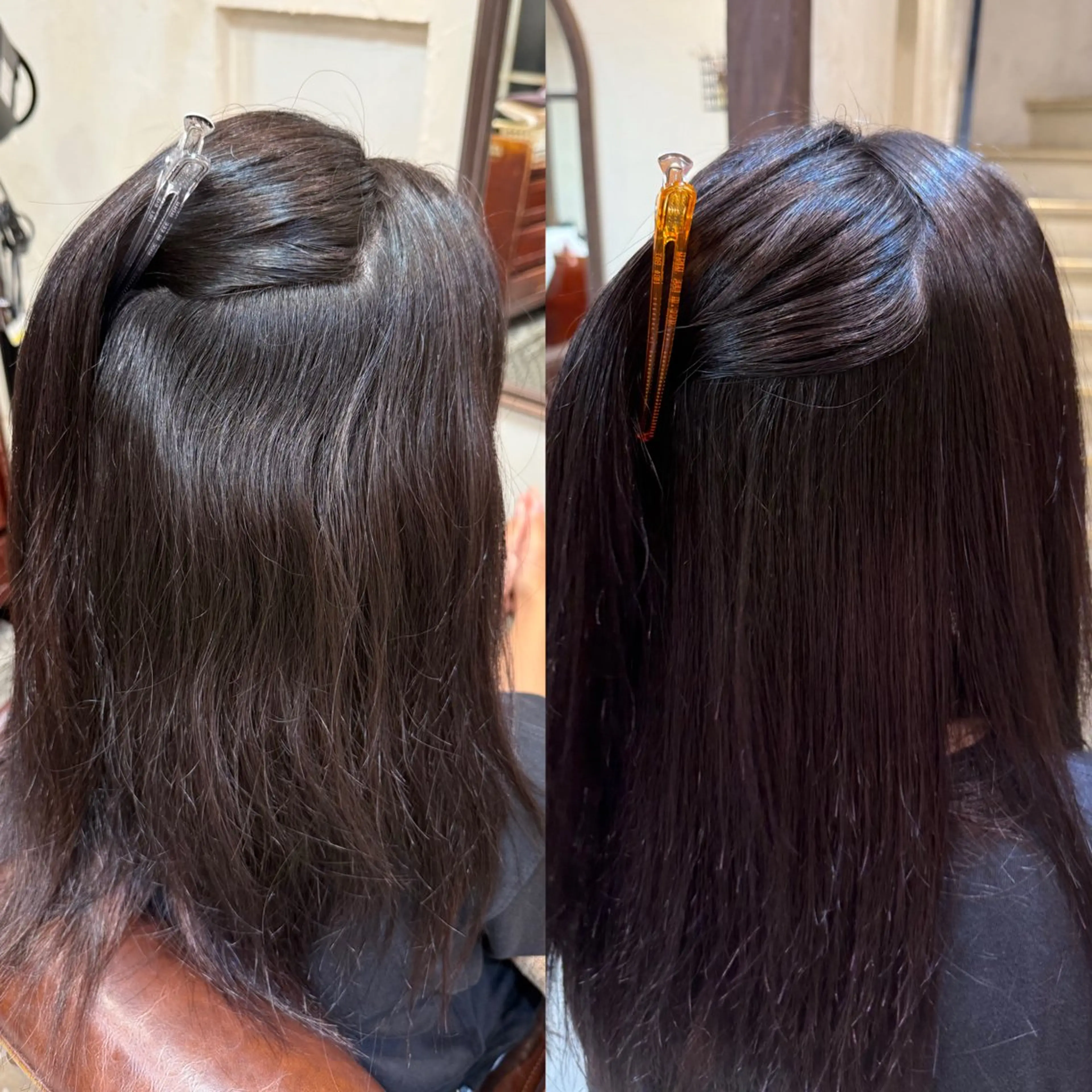 セミロング 縮毛矯正 透明感カラー🫧 nanamiのヘアスタイル