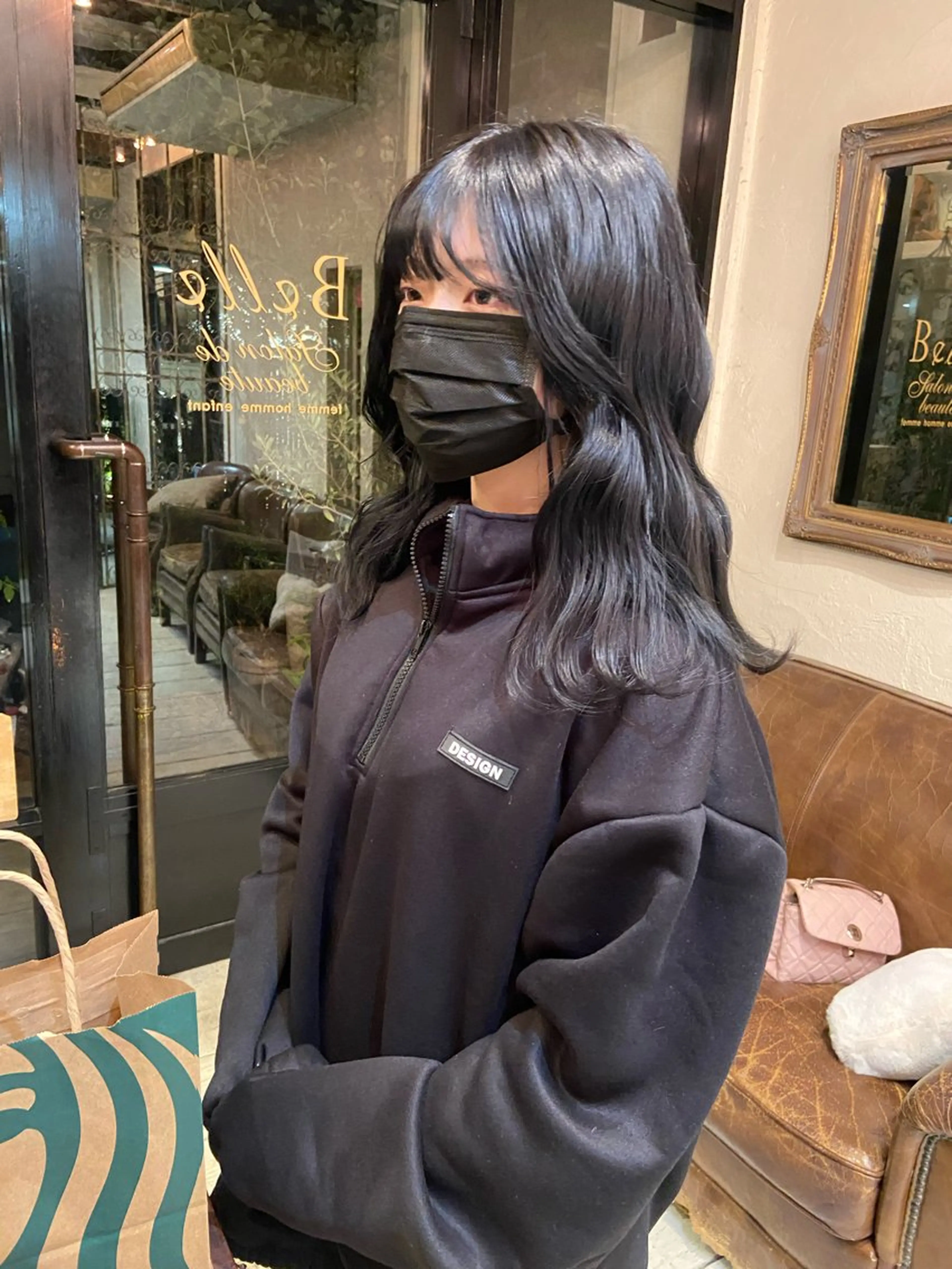 ロング カラー ブルーカラー ブルーグレー ブルーグレージュ グレージュ レイヤーカット ダメージレス美容師 🌱水島侑理のヘアスタイル