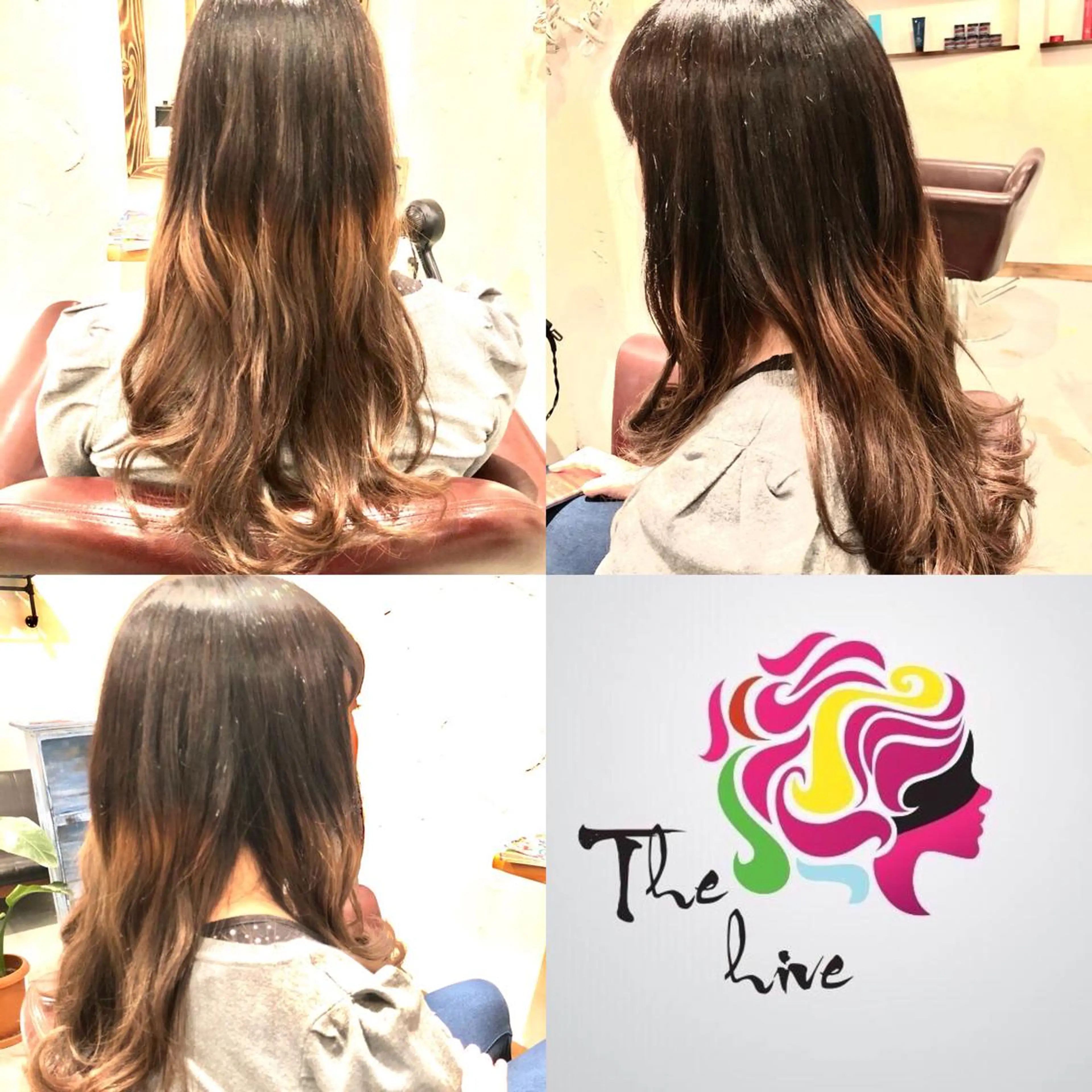ロング カラー グラデーションカラー カット ヘアカラー Hair salon The  hiveのヘアスタイル