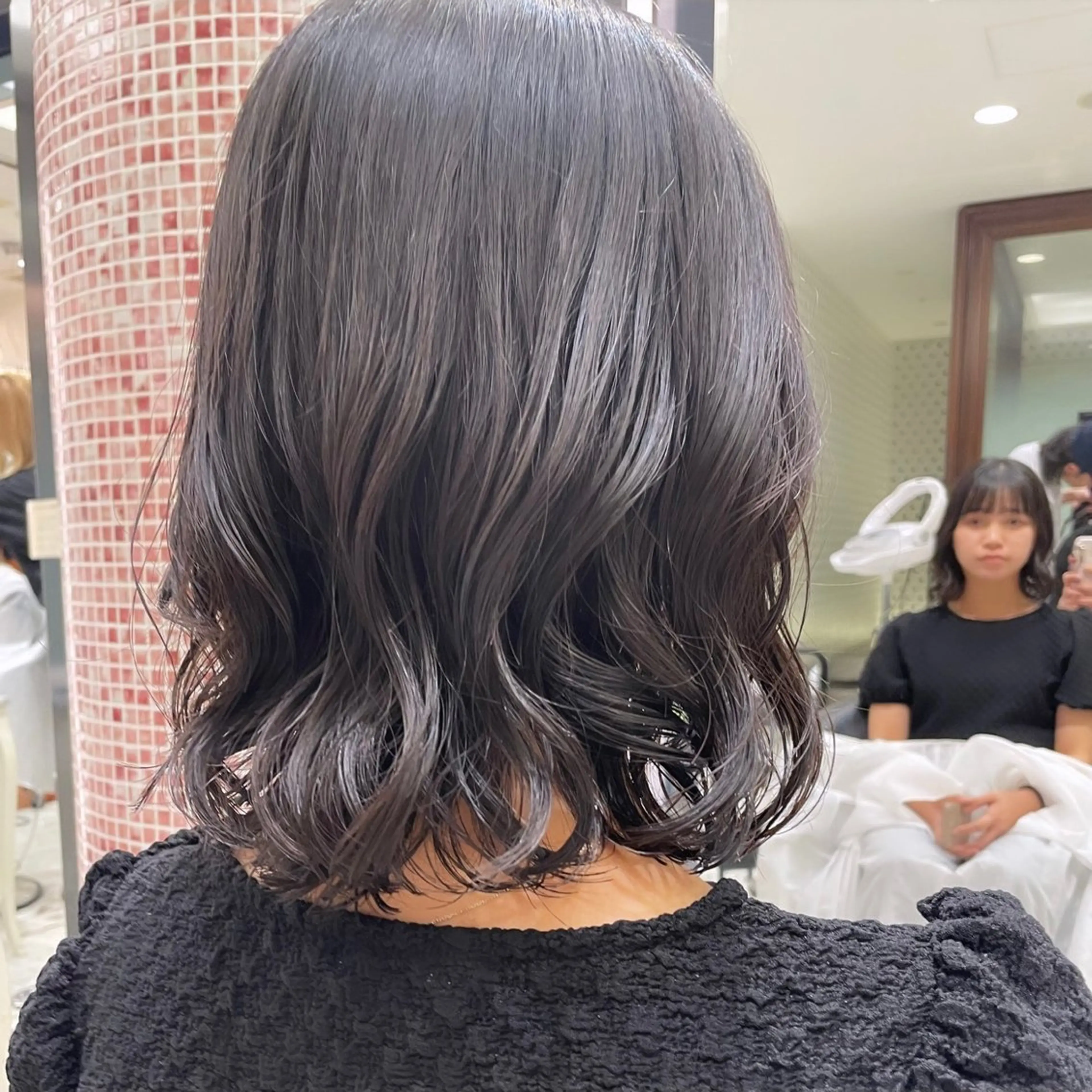 ミディアム パーマ カット パーマ トリートメント ボブパーマ ♡ヨシカワハナコのヘアスタイル