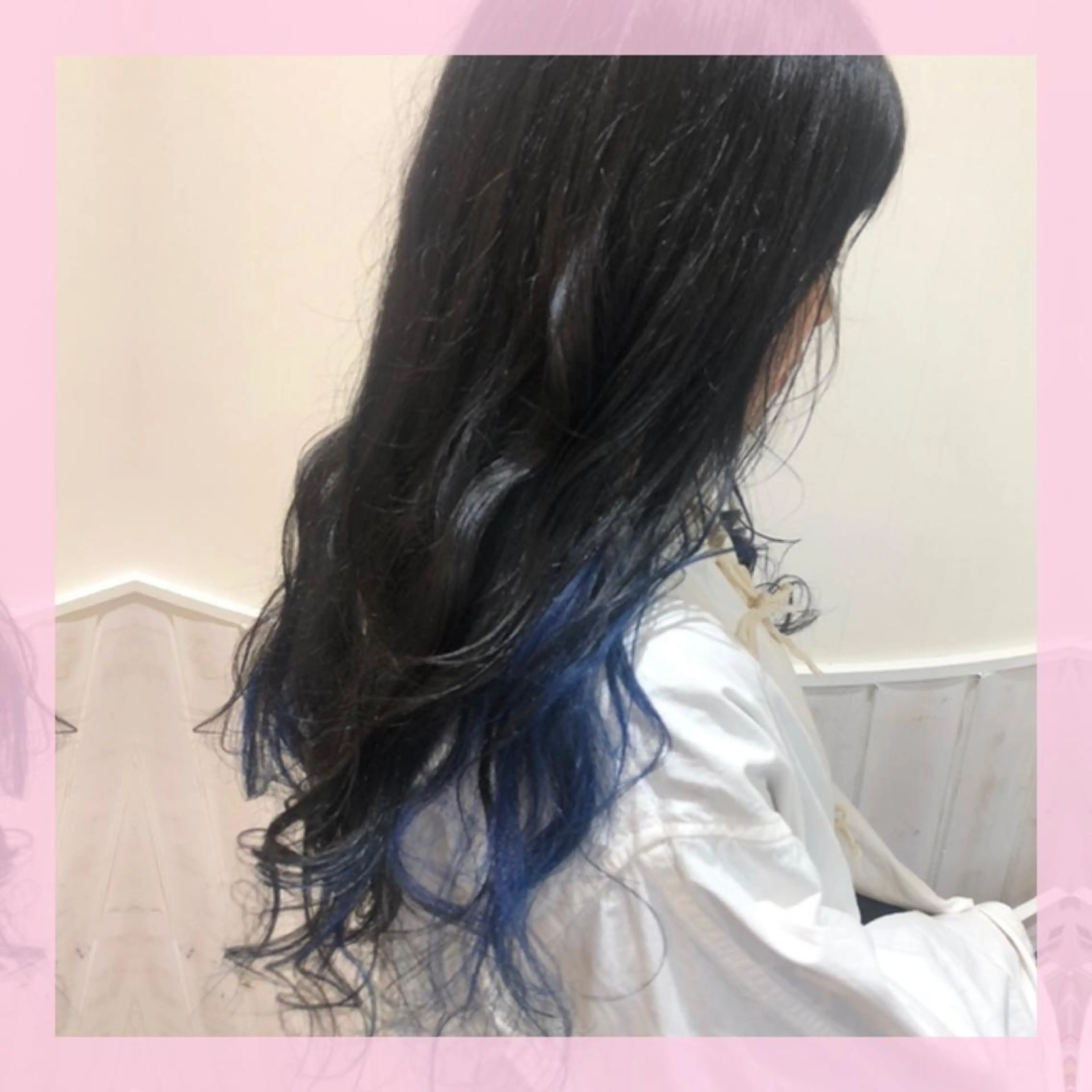 セミロング カラー ブルーカラー カット ヘアカラー plum.所属・🍒前川 🍒のヘアスタイル