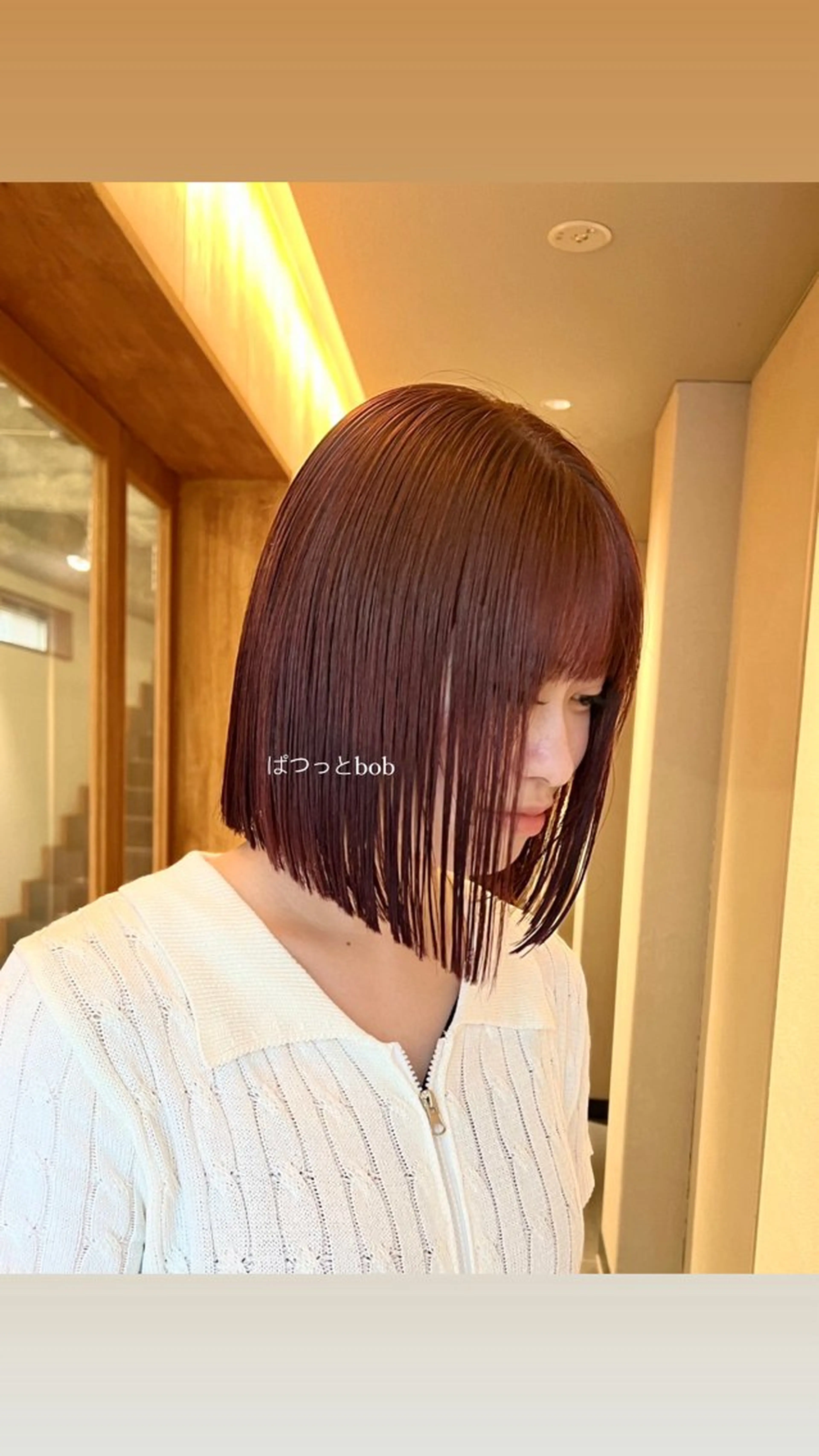 ミディアム ボブ コノカ暖色カラー/ 透明感カラーのヘアスタイル