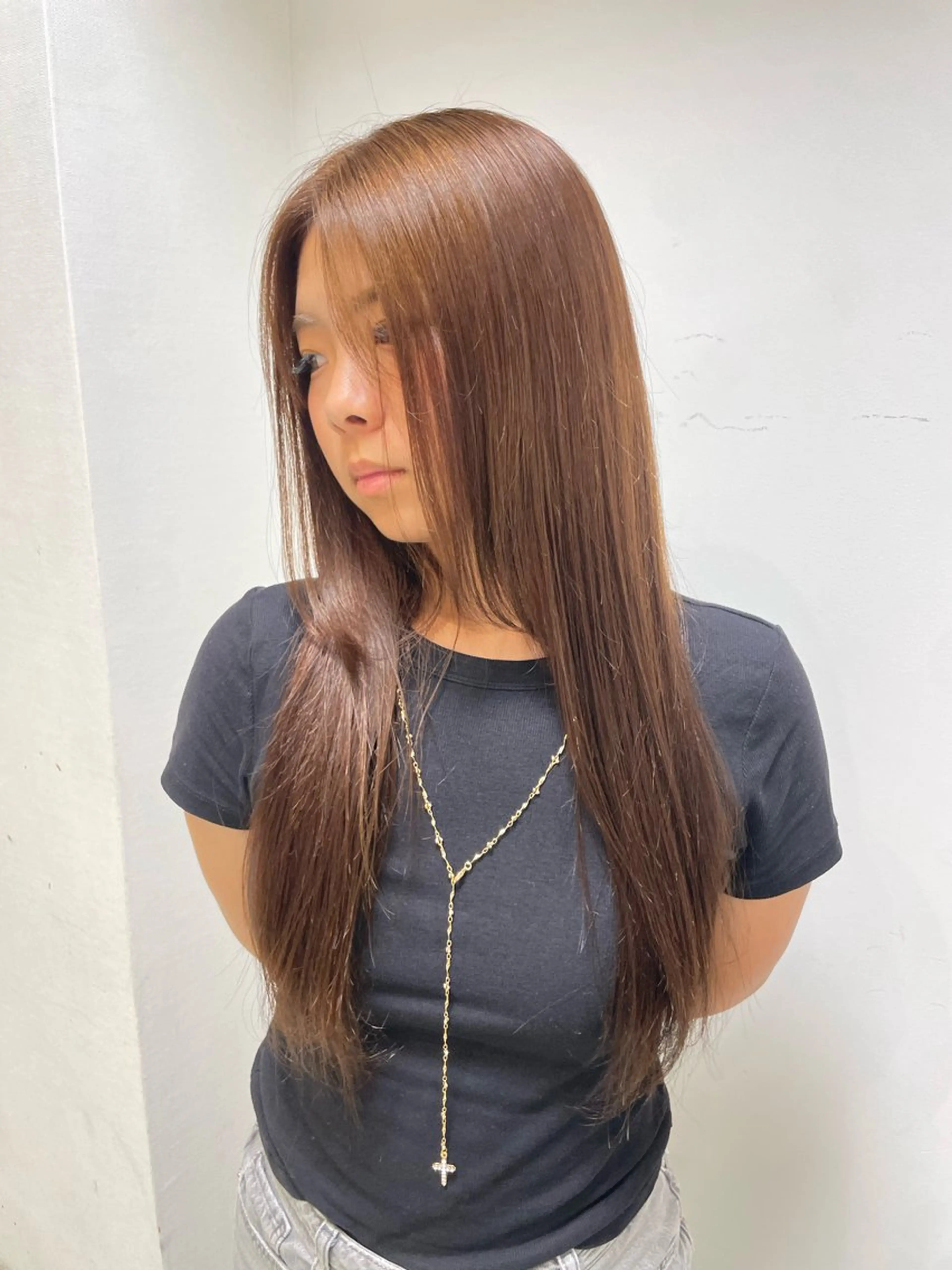 ロング カラー ブリーチ ダブルカラー ブリーチなしカラー ヘアカラー 井上 理世のヘアスタイル