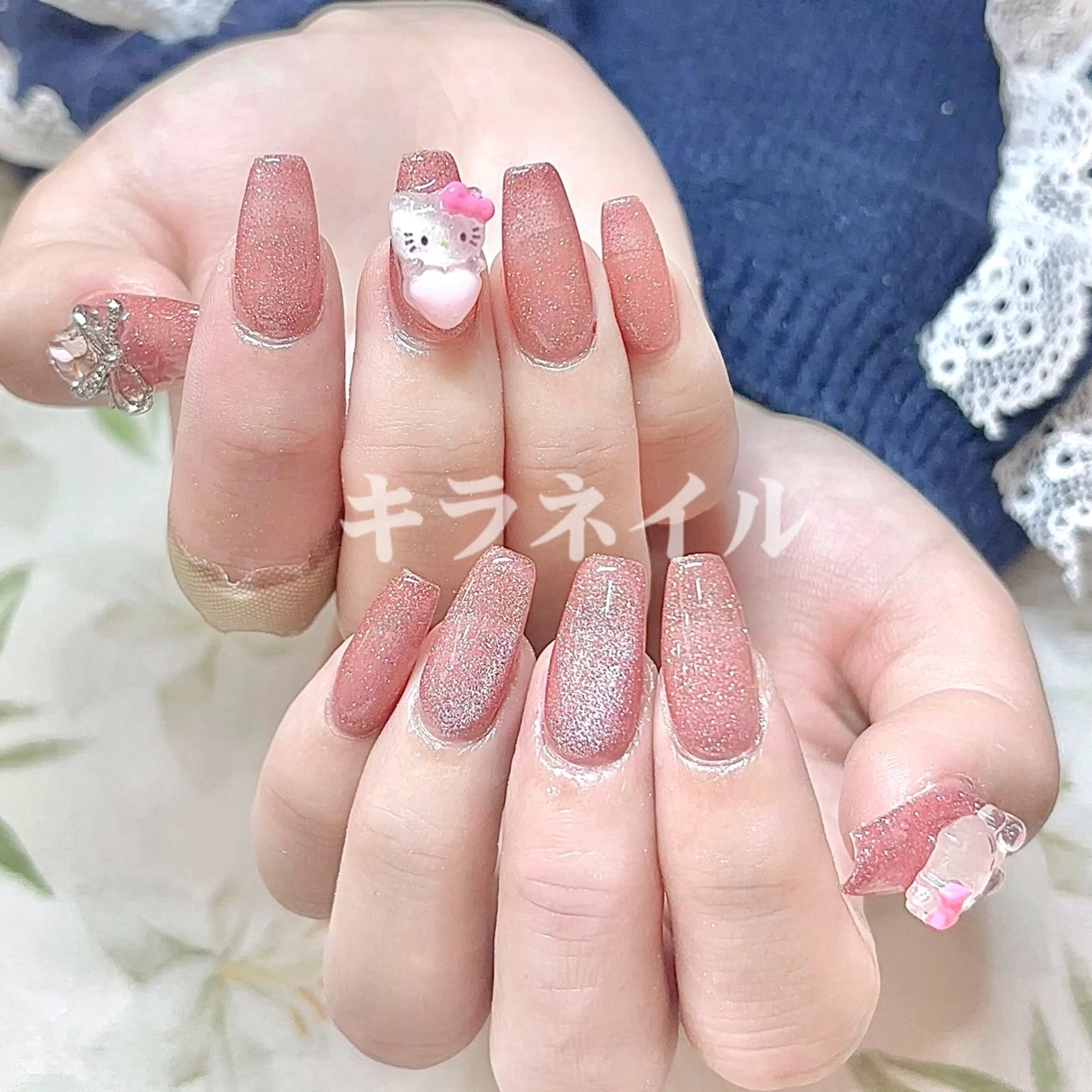 ネイル ハンドネイル 💗キラネイル💗 モチ最高のネイルデザイン