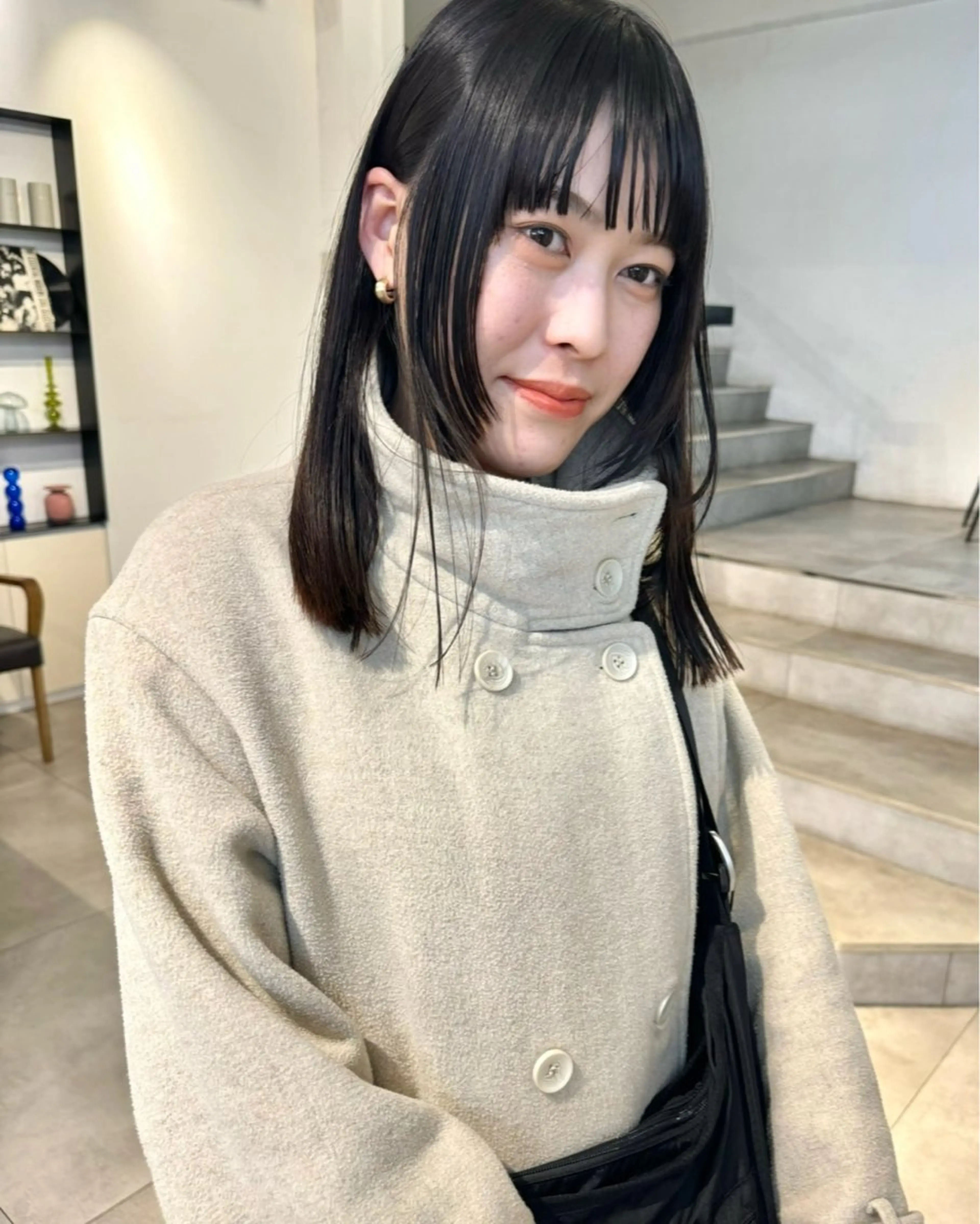 セミロング 顔周りカット/透明感 カラー✂️MEIのヘアスタイル