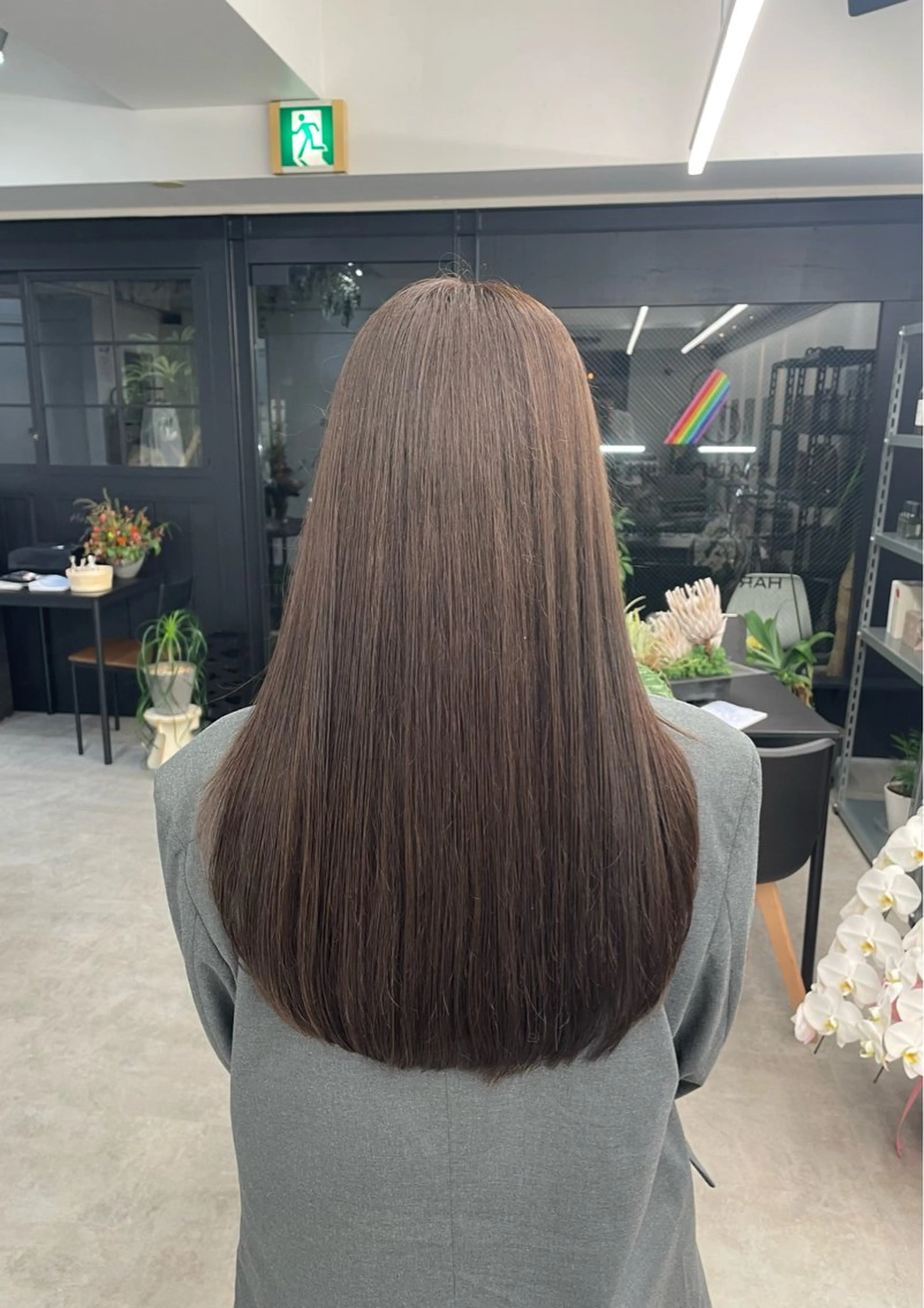 セミロング カラー アッシュ アッシュブラウン ブラウンカラー 透明感カラー オレンジ カット ヘアカラー トリートメント ⚡️学芸大学 川上拓真⚡️のヘアスタイル