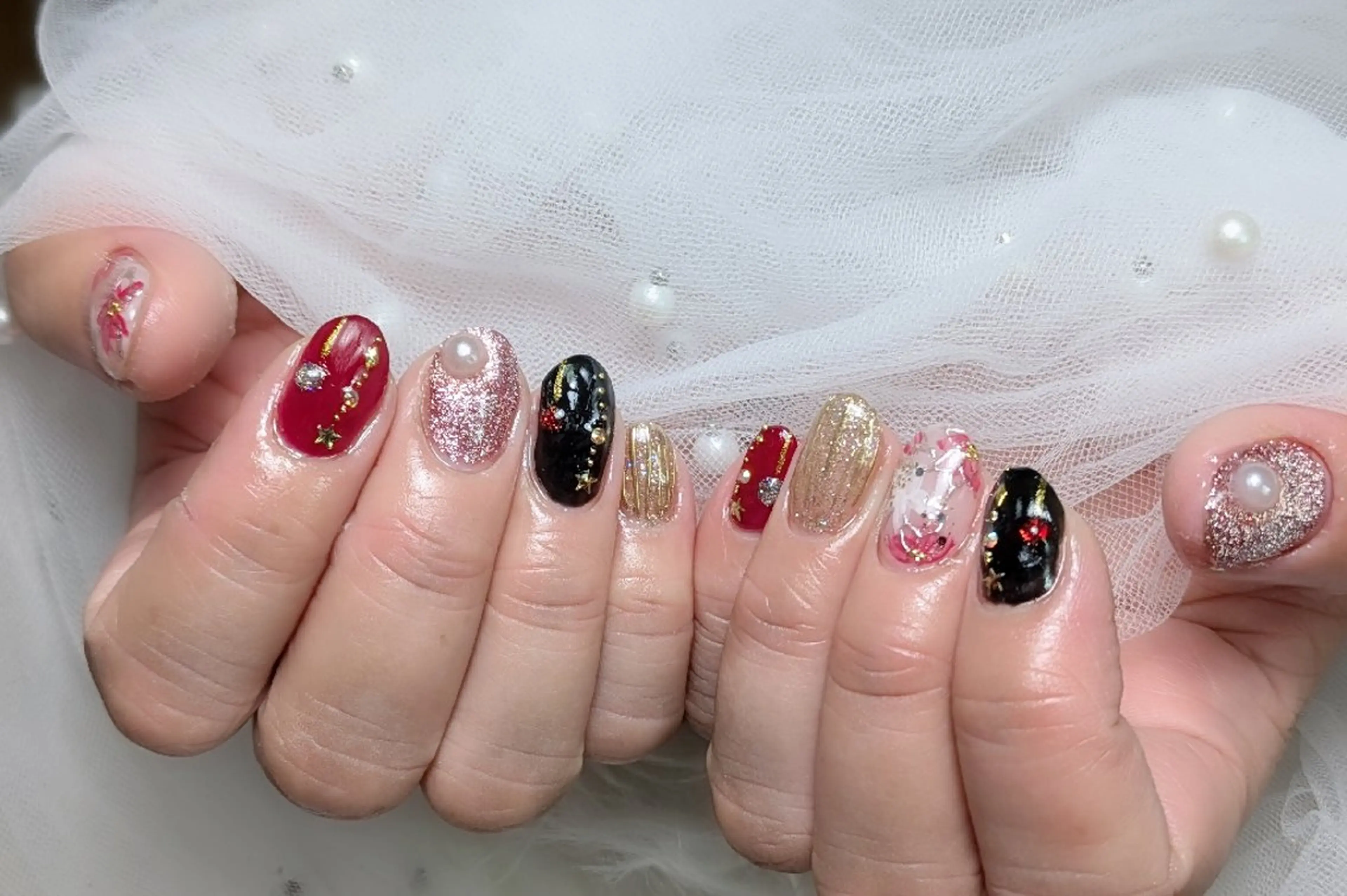 ネイル 冬ネイル クリスマス ハンドネイル m&pPrivate nailsalonのネイルデザイン
