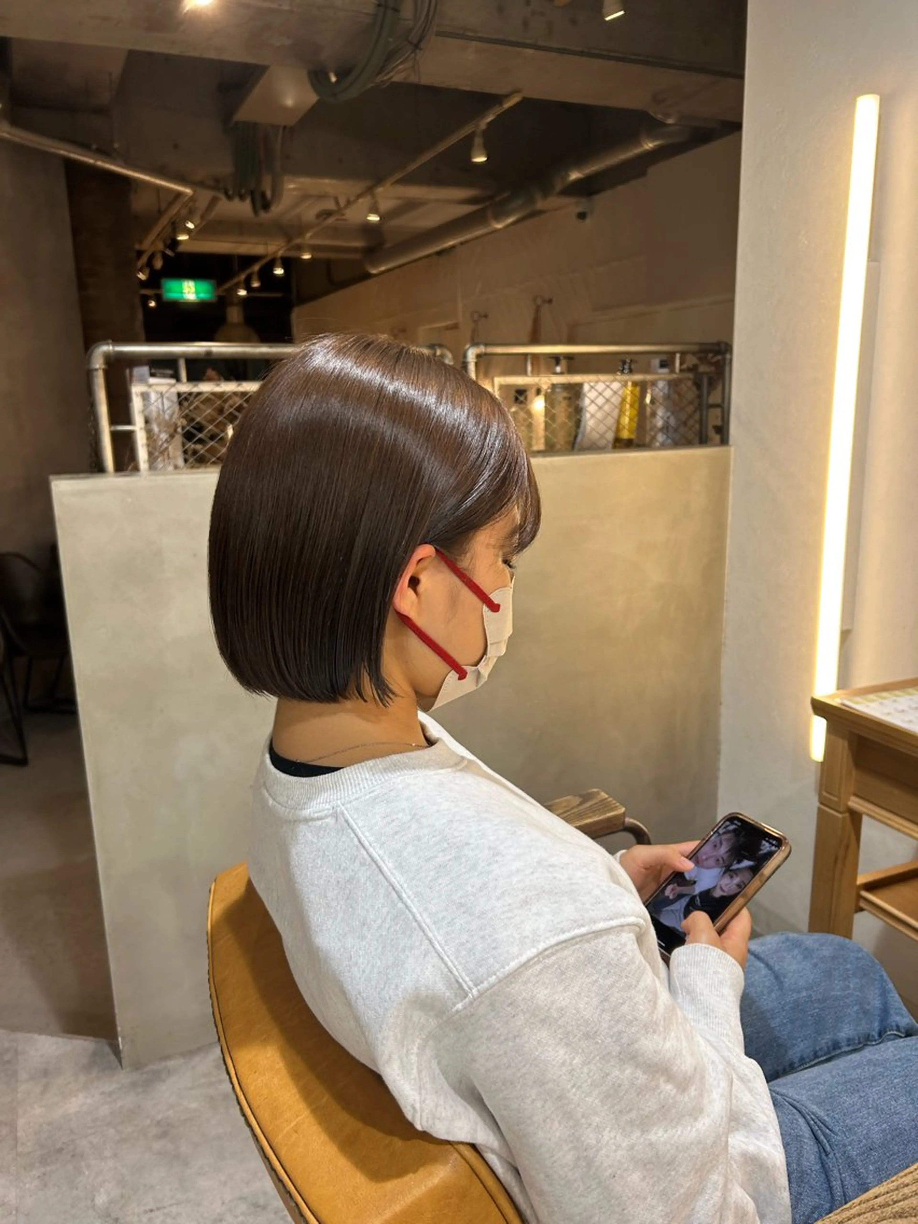 ショート カラー 切りっぱなしボブ ブリーチ ダブルカラー ブリーチなしカラー ボブ カット ヘアカラー Lolonois野田 ヒガシ カイリ🐬のヘアスタイル