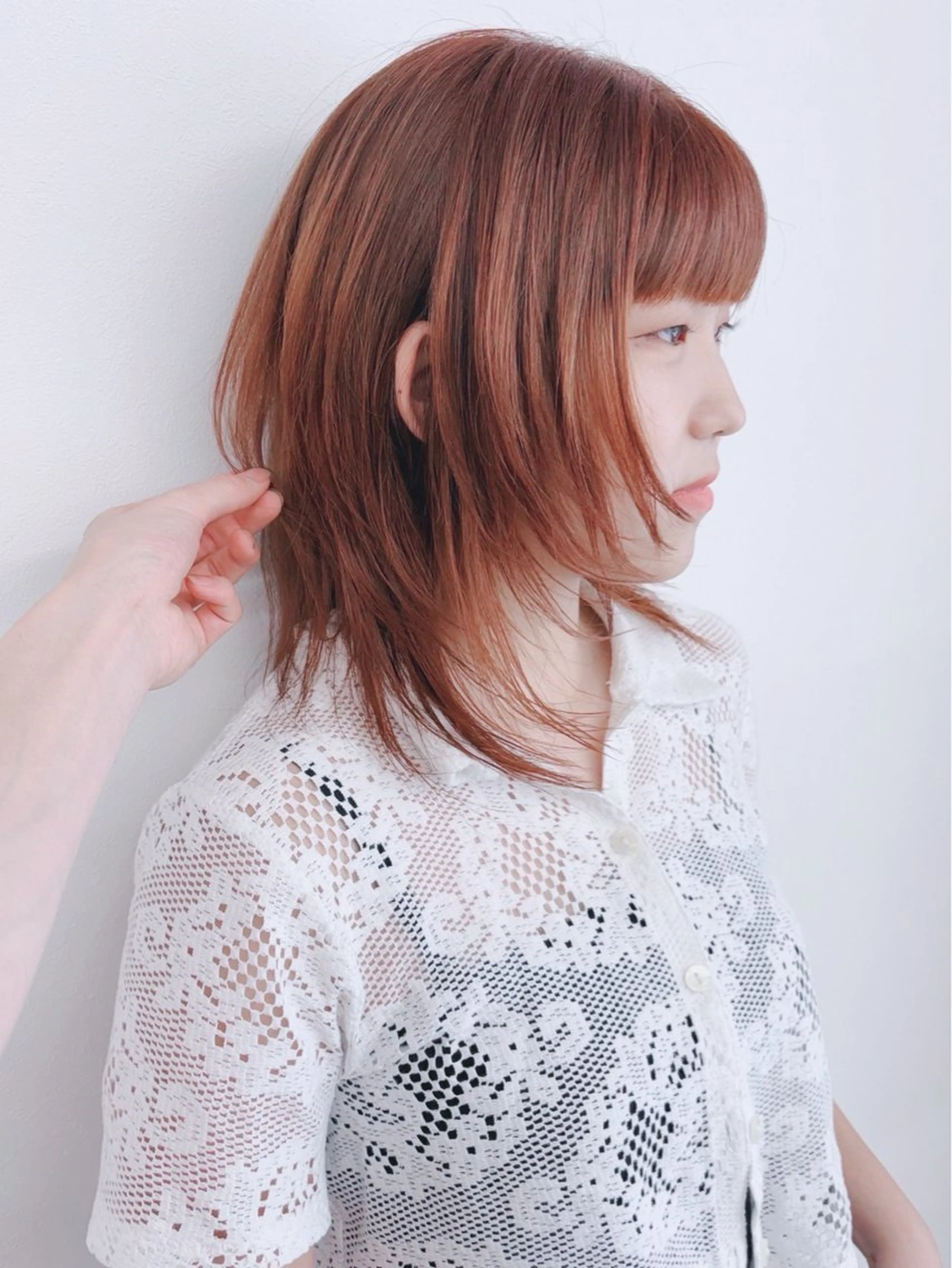 ミディアム レイヤーカット カット ウルフ／パーマ 🐺🌀寺門和紗のヘアスタイル