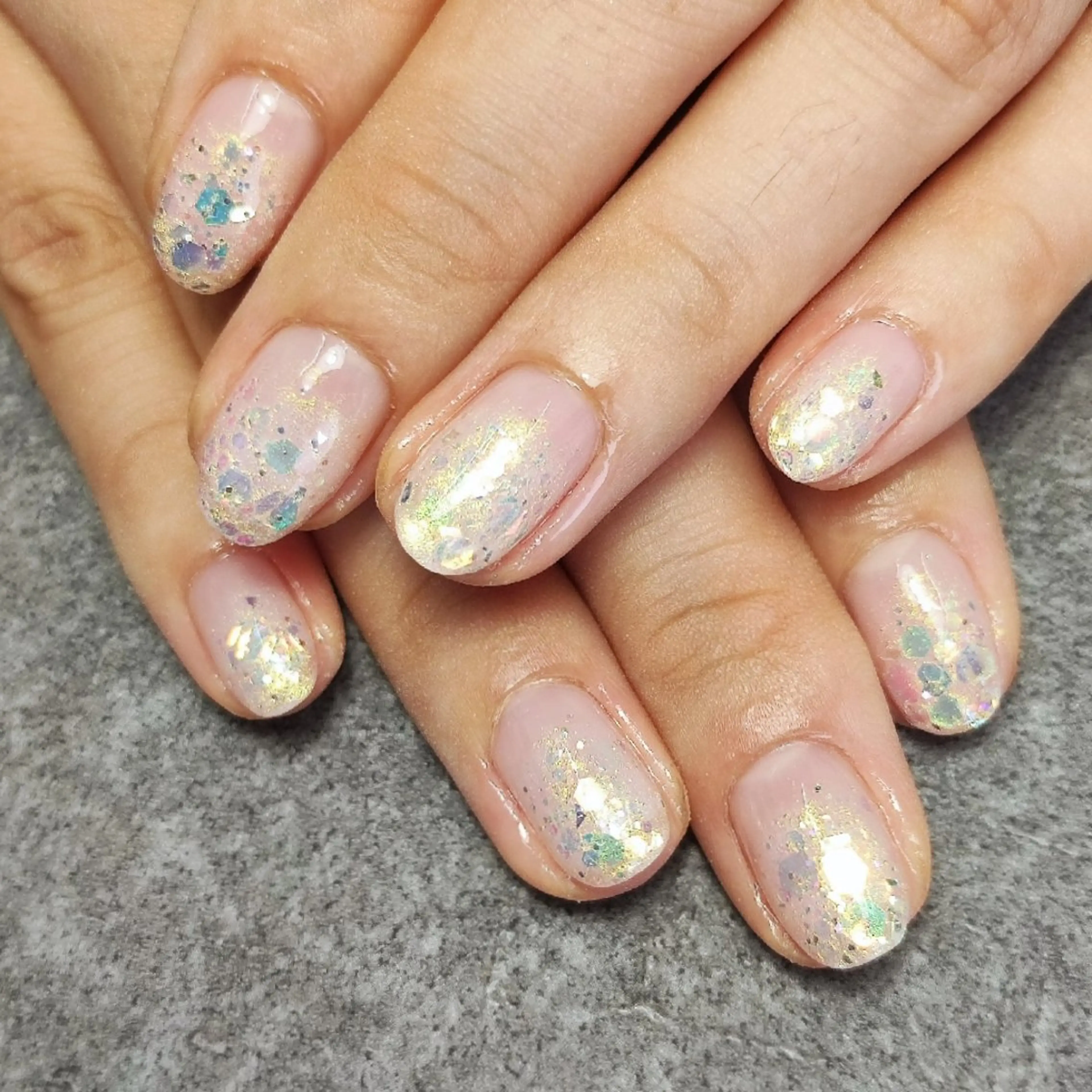 ネイル ラメ(グリッター) ラメグラデーション ハンドネイル 個人サロン saltnailのネイルデザイン