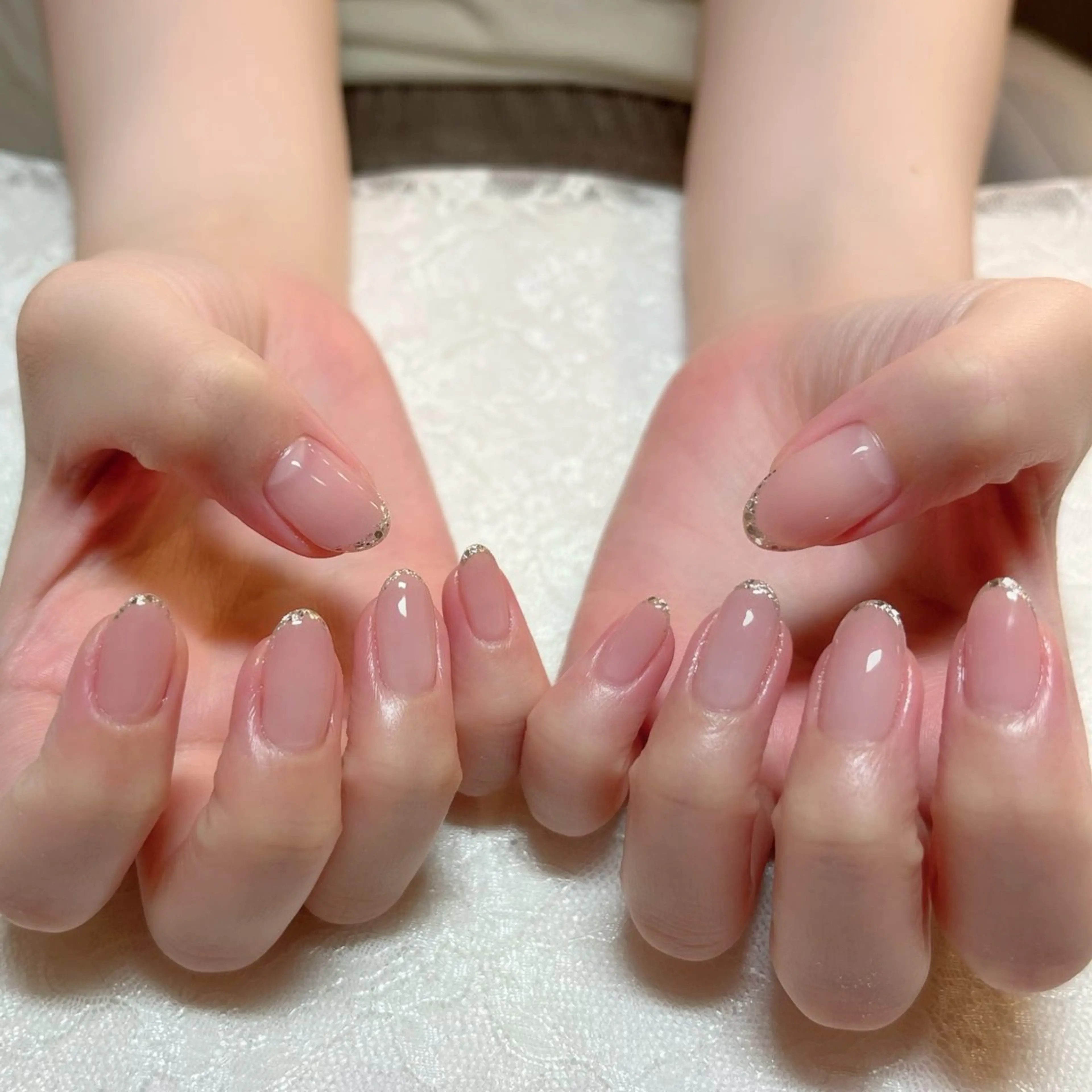 ネイル クリアネイル フレンチネイル ガラスフレンチ グラデーション ハンドケア aoinail所属・aoi nailのネイルデザイン