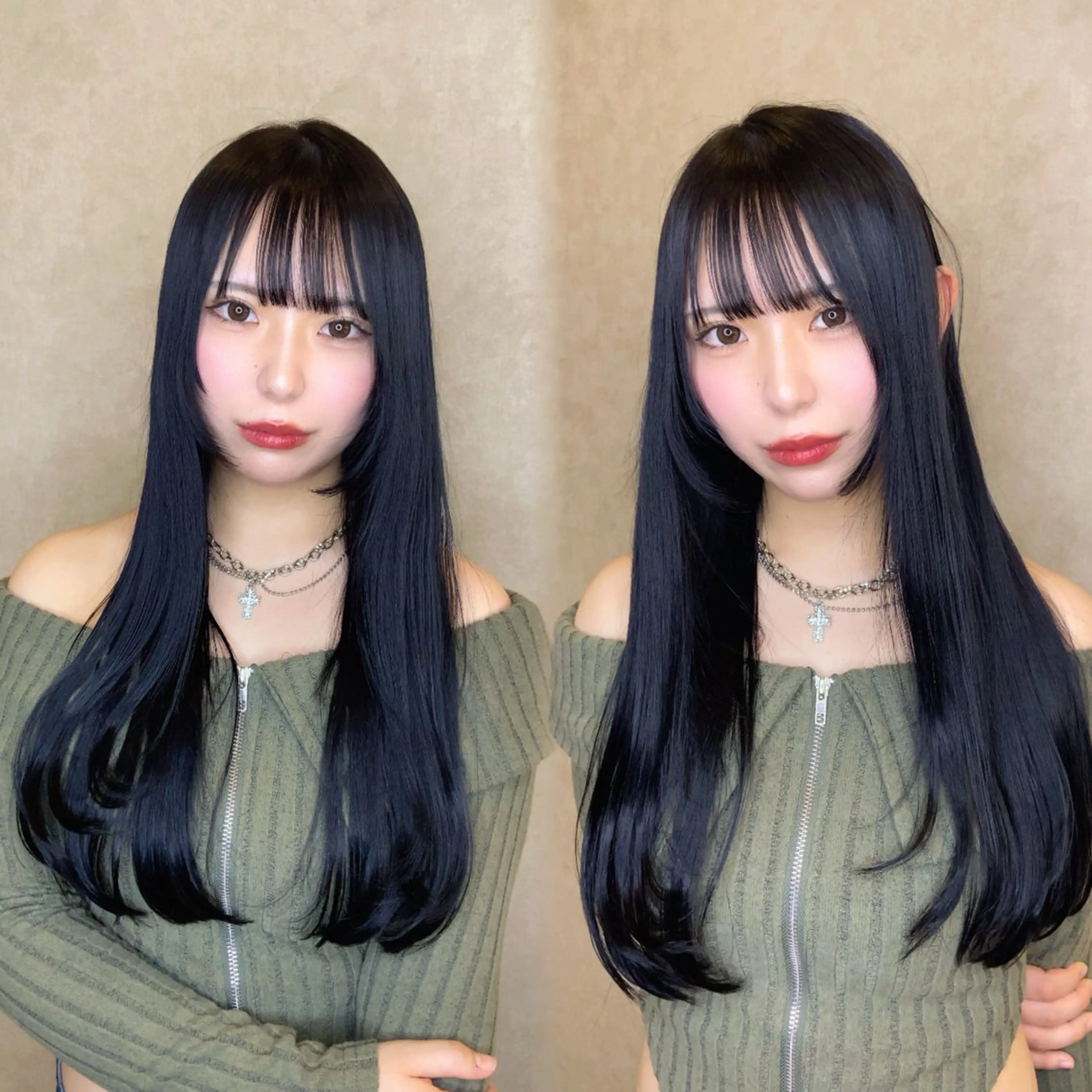 ロング 顔周りカット レイヤーカット 吉成 葉南のヘアスタイル