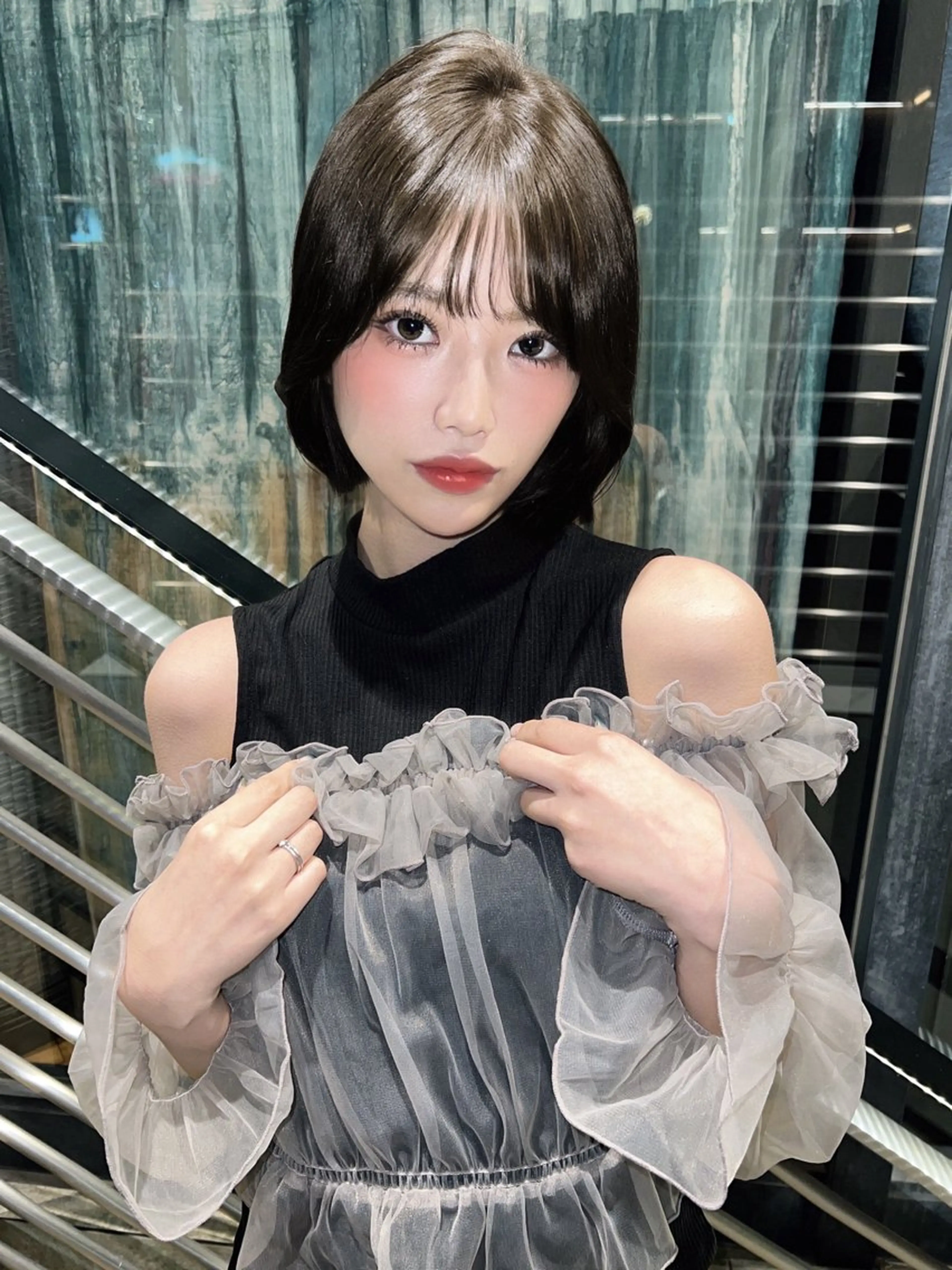 ショート カラー 透明感カラー グレージュ オリーブグレージュ オリーブグレー くびれヘア カット ヘアカラー トリートメント Pocket仙台 💚モエリのヘアスタイル