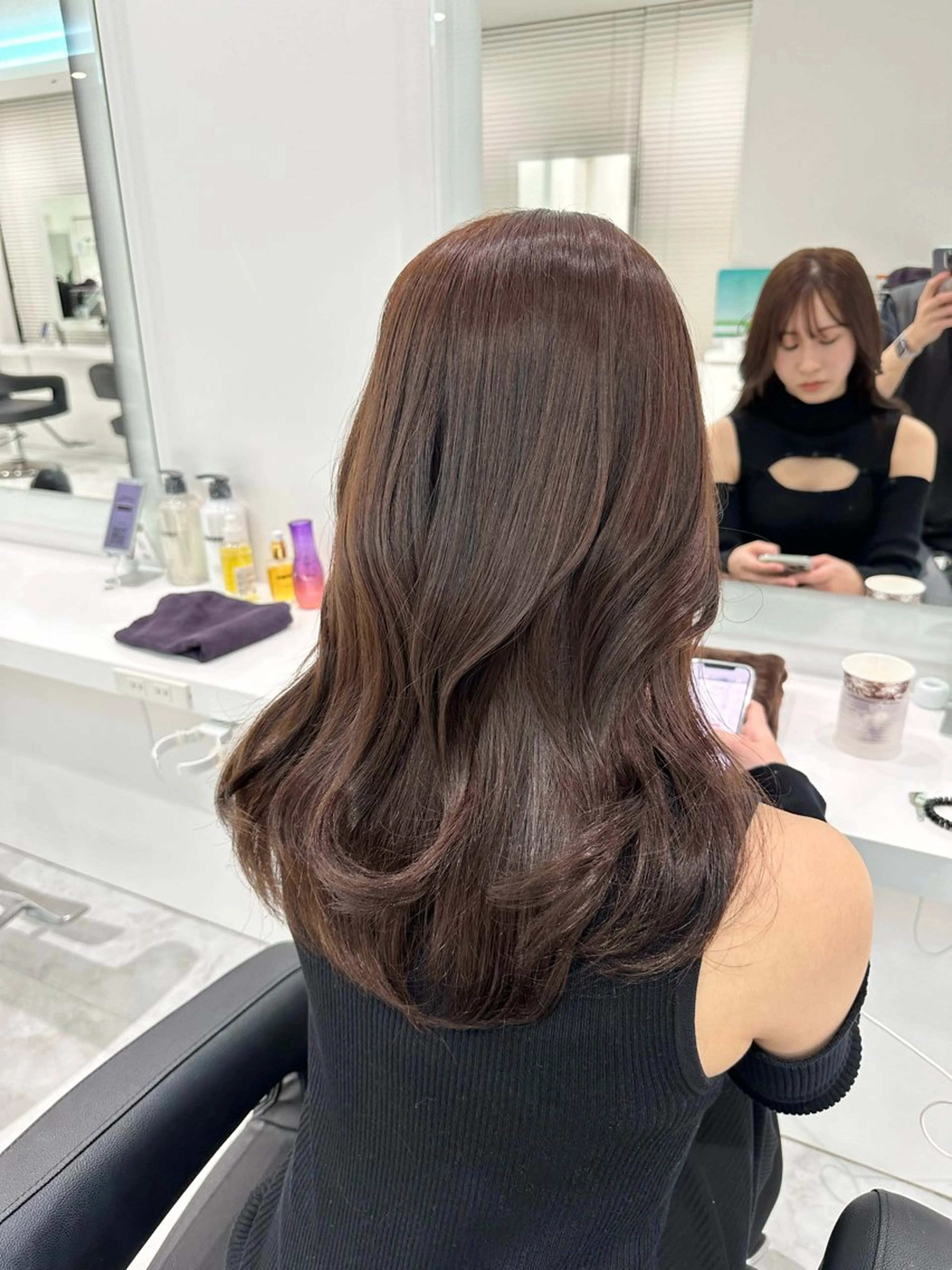 セミロング カラー カット ヘアカラー トリートメント ヘッドスパ ヘアセット ♡上品韓国髪♡ブラ ウン/SAYATOのヘアスタイル