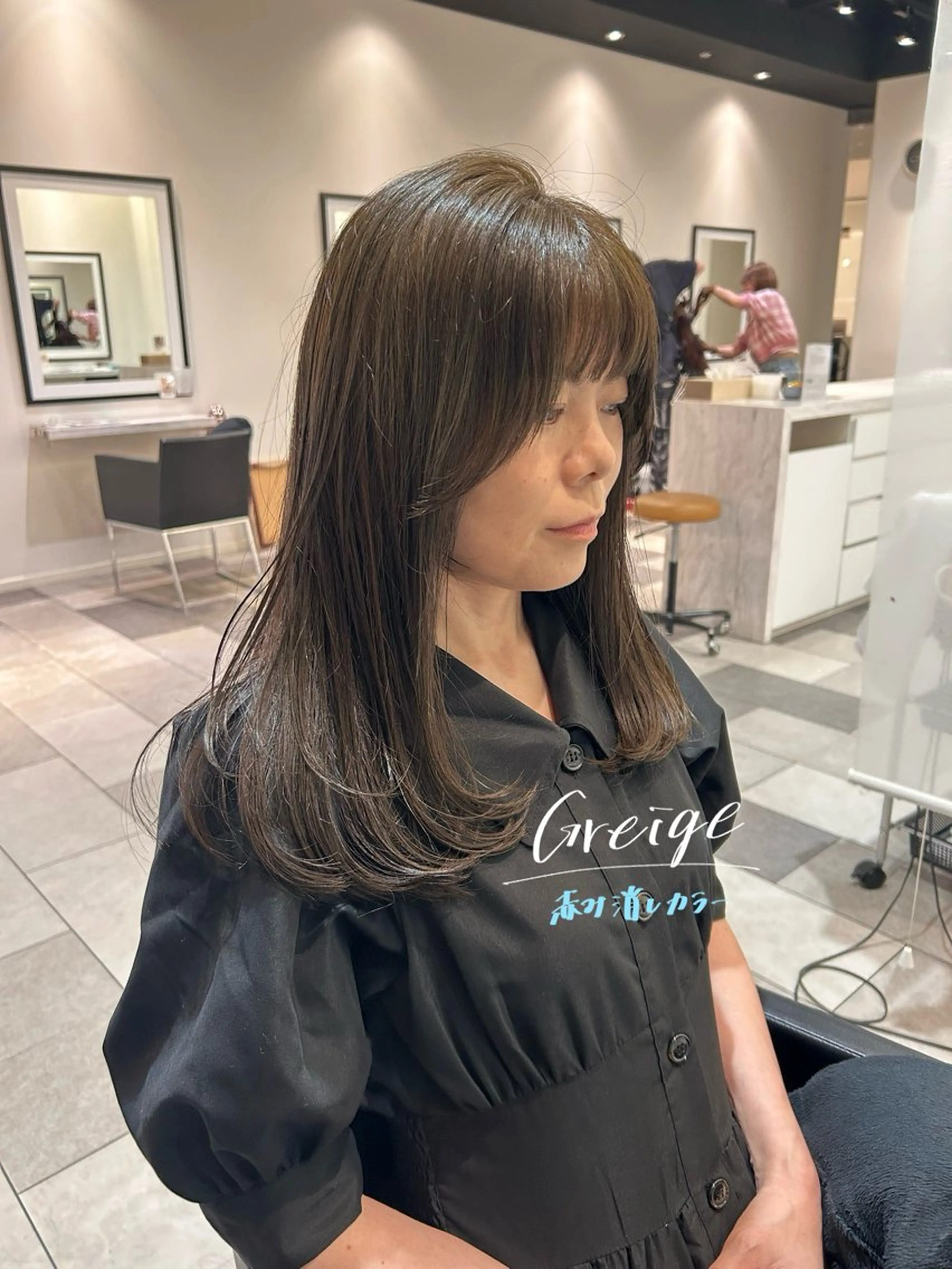 セミロング カラー カット ヘアカラー トリートメント 中原 優美のヘアスタイル