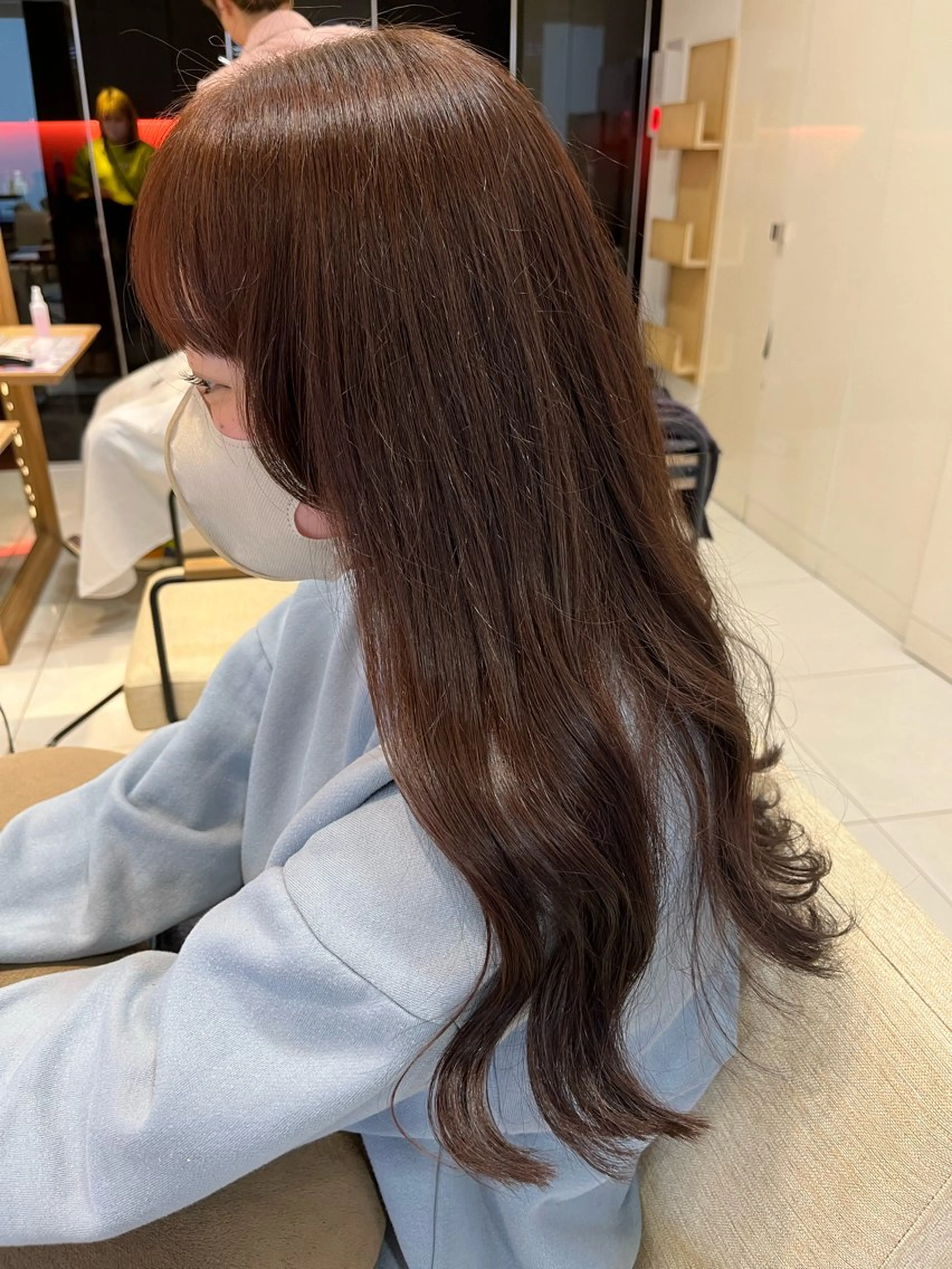 ロング カラー ブラウンカラー ピンクカラー ピンクブラウン カット ヘアカラー トリートメント なつな/ 透明感カラーのヘアスタイル