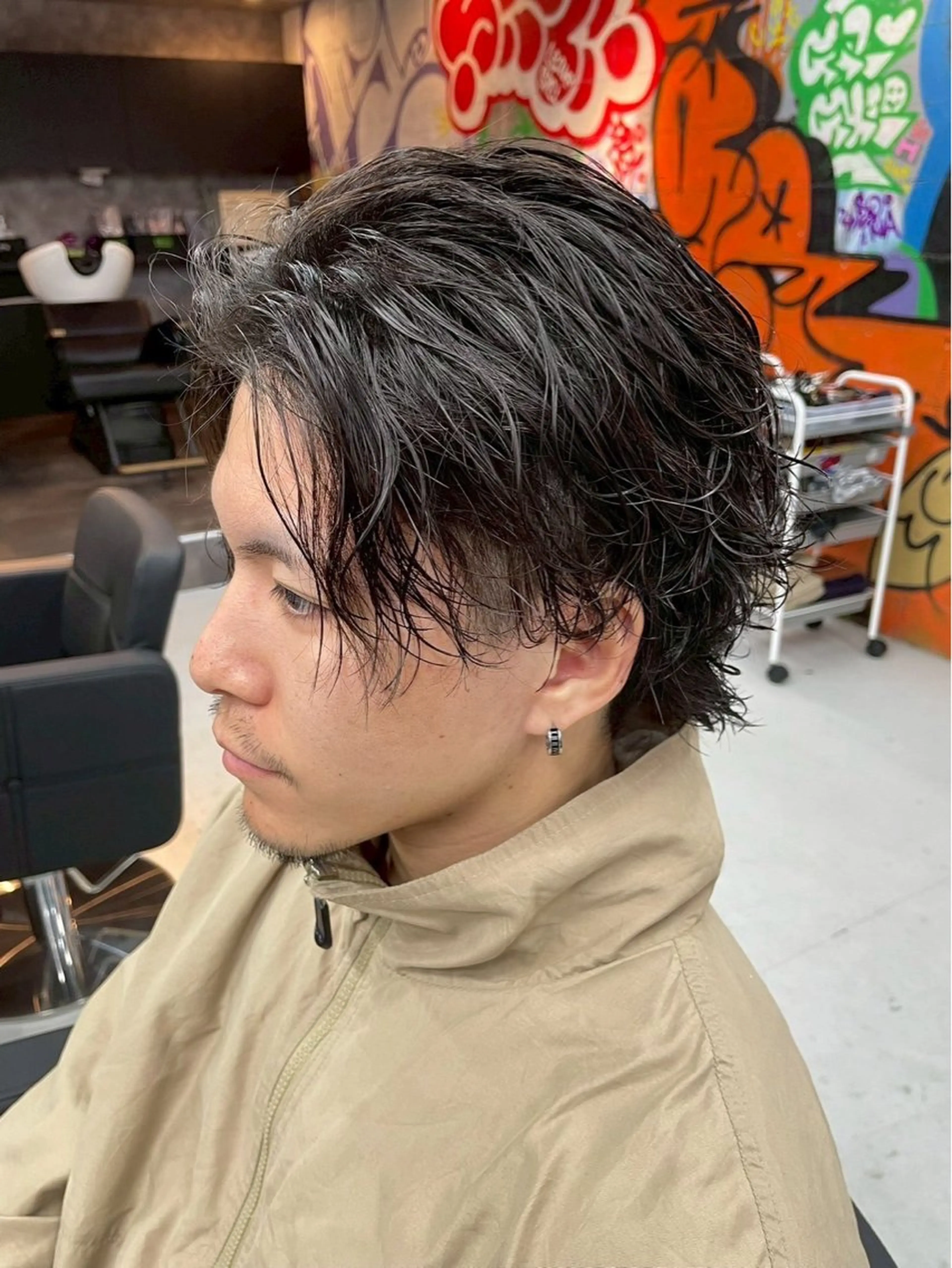ミディアム パーマ メンズ メンズ特化💎 韓国風💎クニミツのヘアスタイル