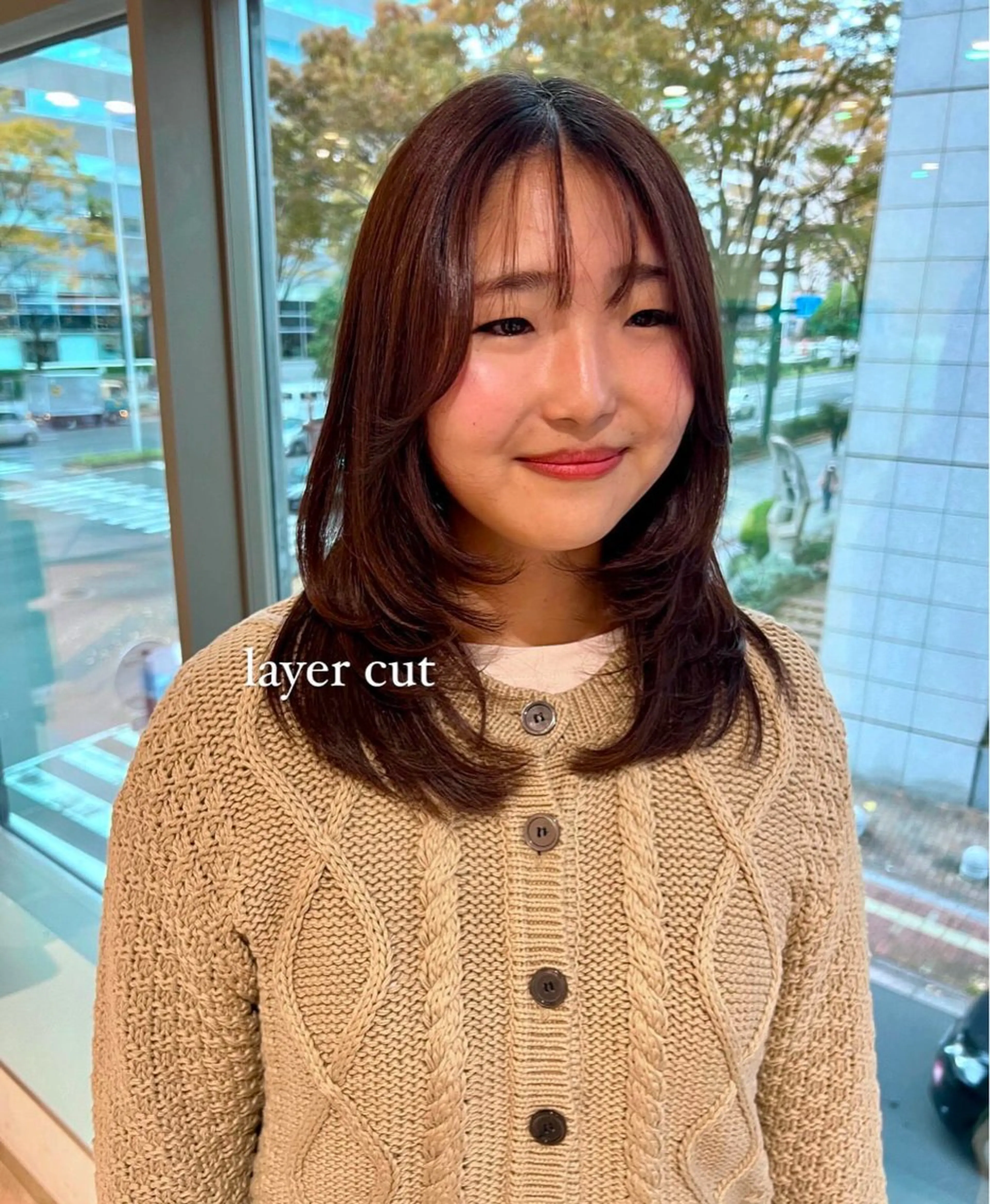 ミディアム レイヤーカット 加納千華 /ボブ/ぱつっとボブのヘアスタイル