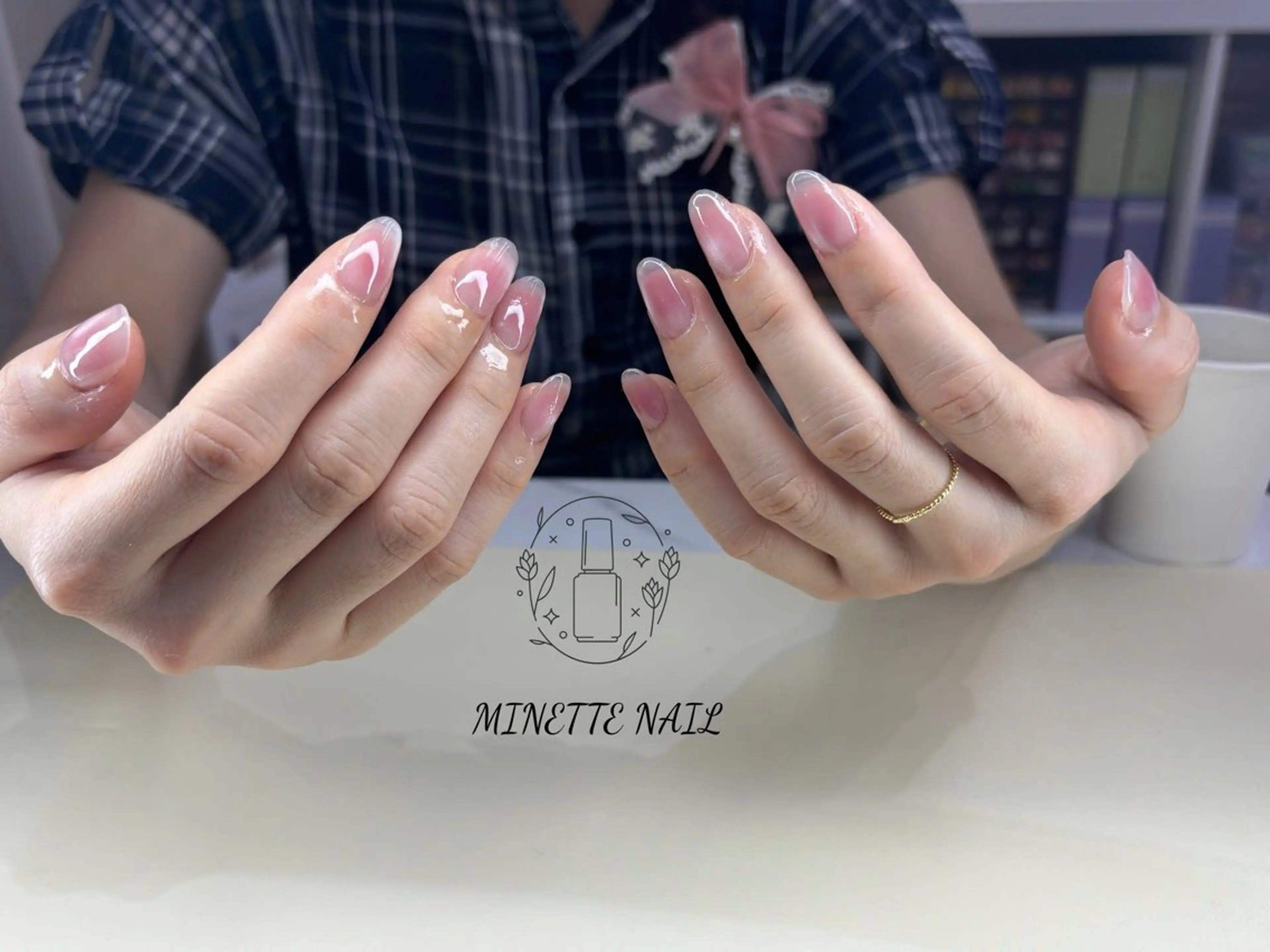 ネイル オフィスネイル ピンク シンプルネイル ハンドネイル Minette Nail 池袋(ミネットネイル)所属・Minette Nailのネイルデザイン