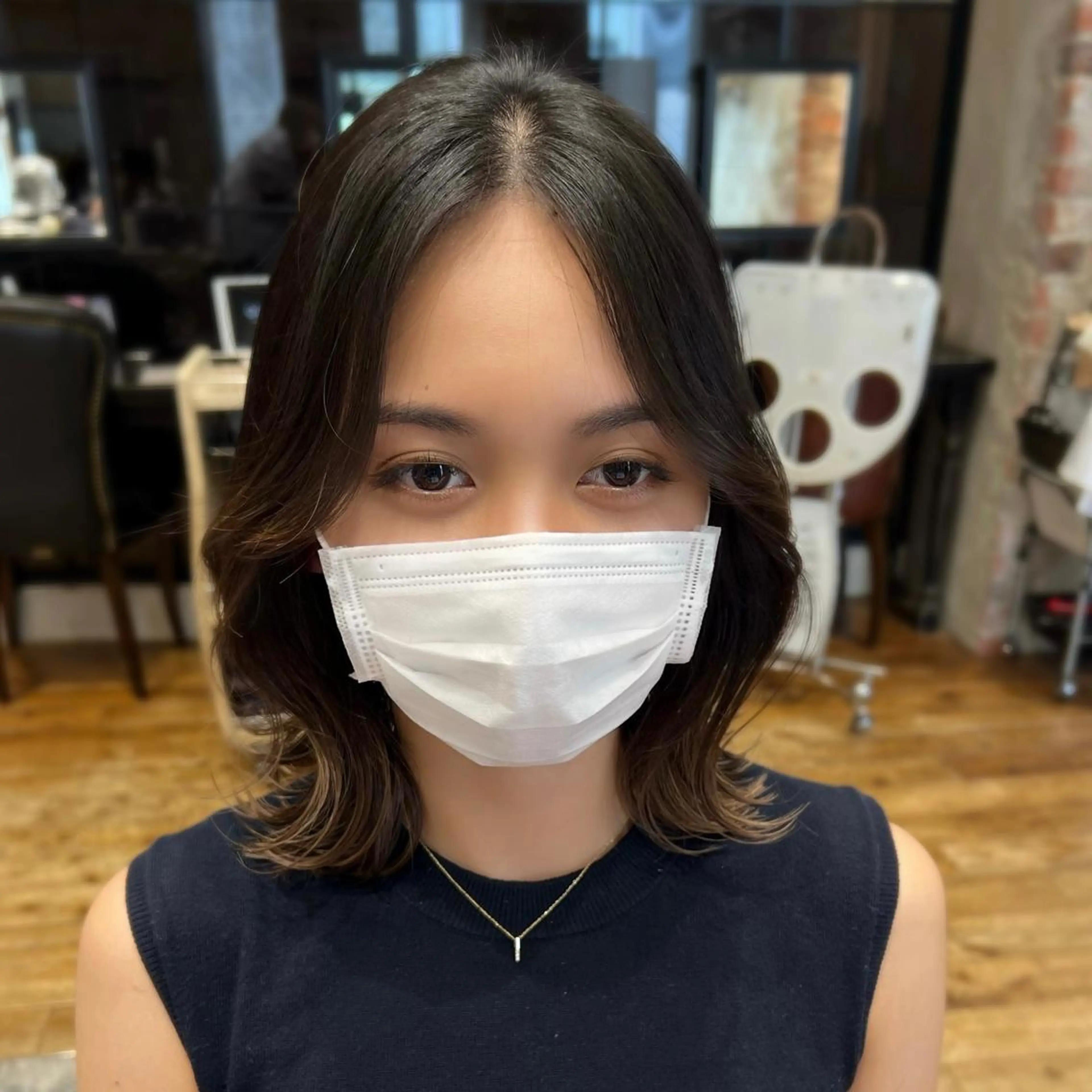 ミディアム くびれヘア カット ヘアカラー トリートメント 🧡くびれヘア/前髪 顔周り🧡久原結衣のヘアスタイル