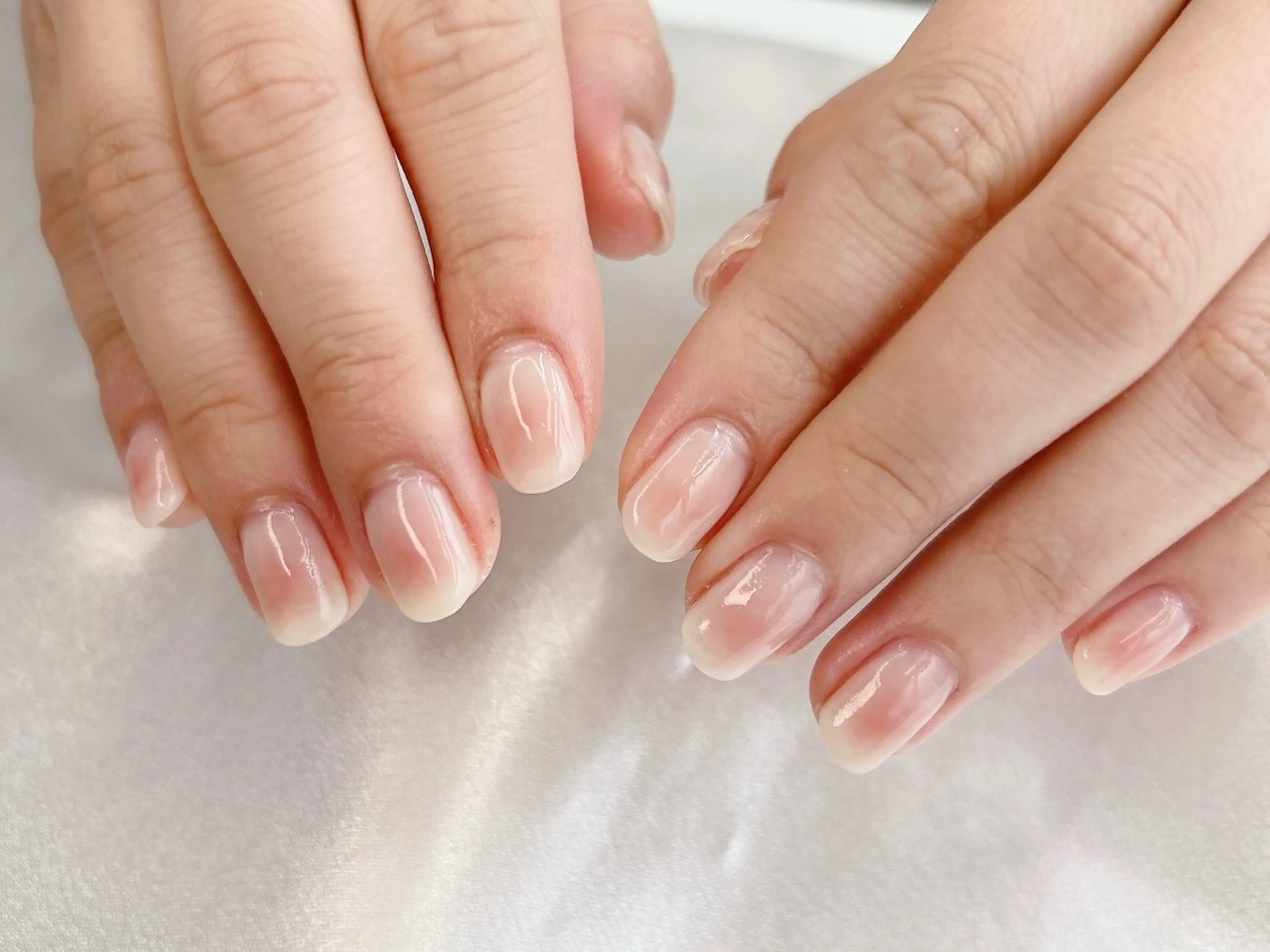 ネイル チークネイル 桜ネイル ガーリー ショートネイル ワンホンネイル ハンドネイル Forca total studio所属・Forca Airaのネイルデザイン