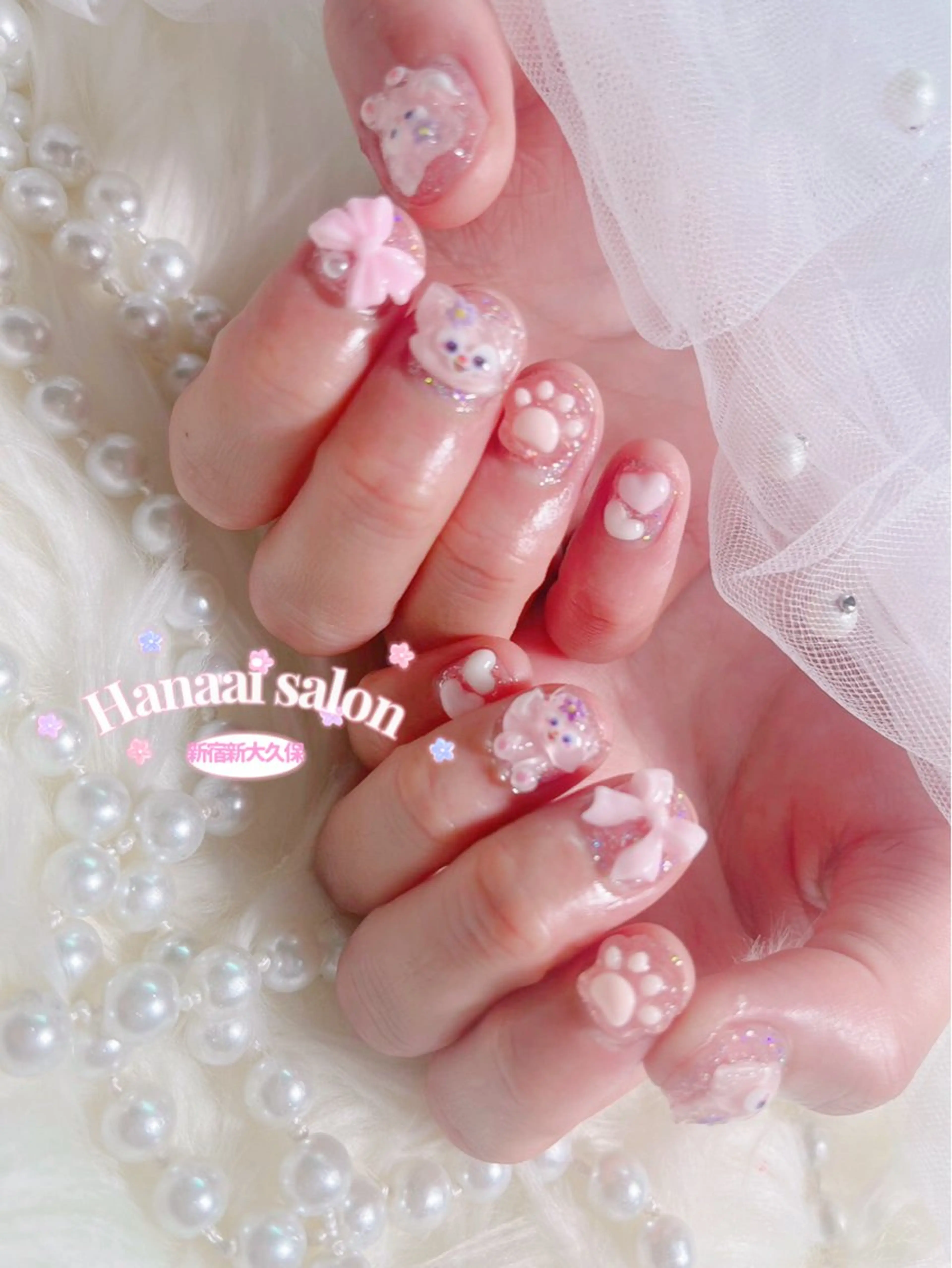 ミディアム ハンドネイル Hanaai Salon新大久保店のネイルデザイン
