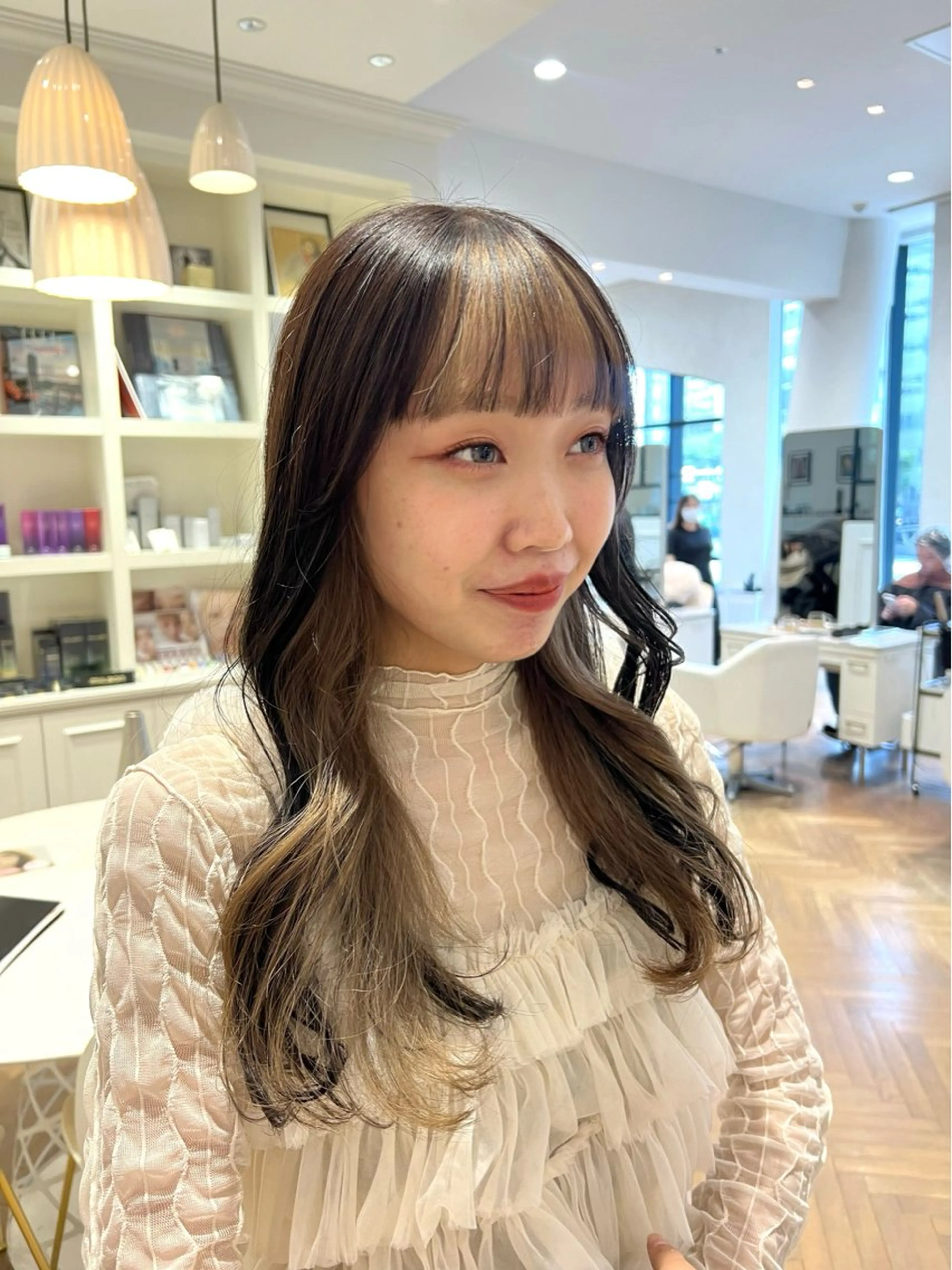ロング カラー ミストバング  フェイスフレーミング カット ヘアカラー 似合わせ/レイヤー 💟SAEのヘアスタイル