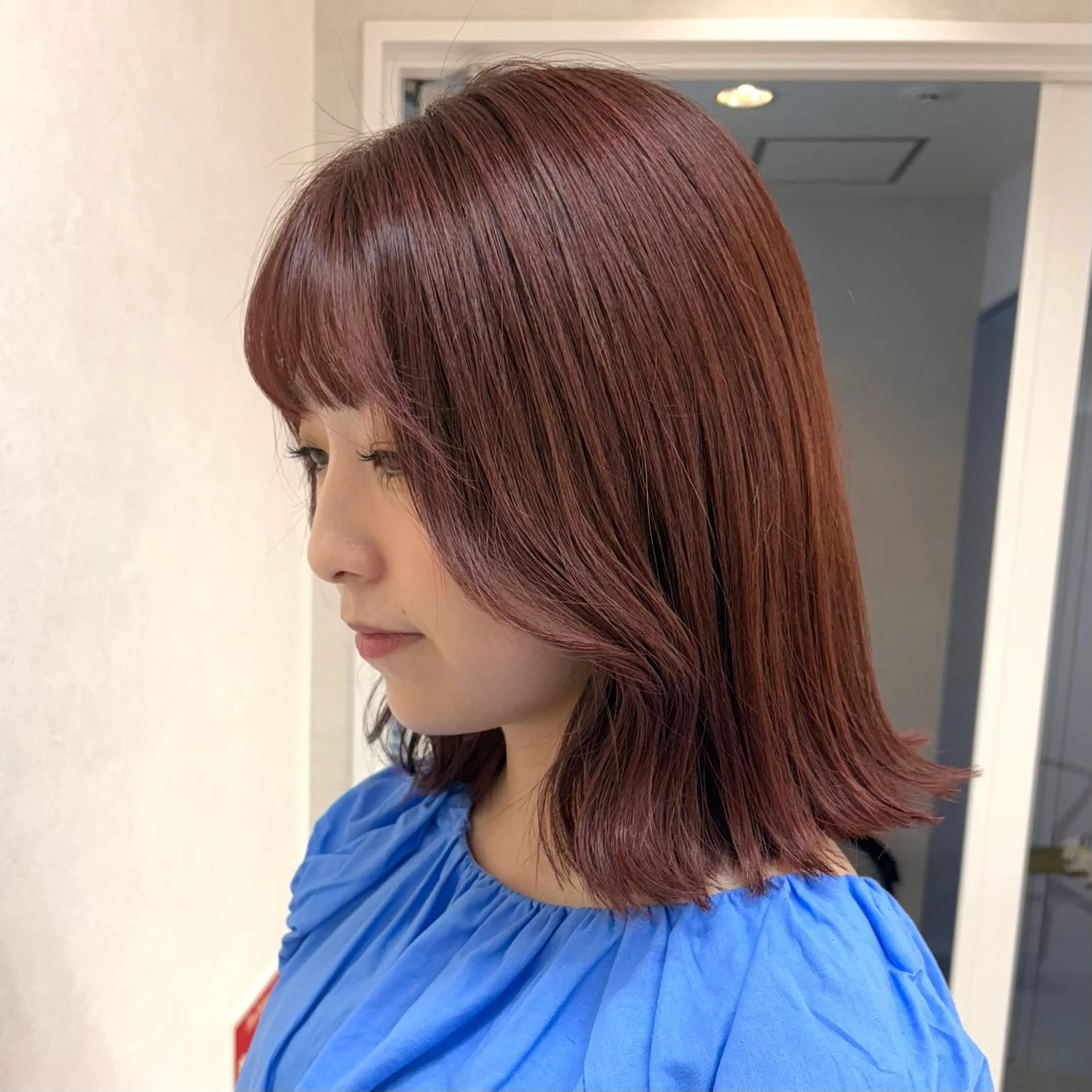 ミディアム カラー カット ヘアカラー トリートメント SAKURA 艶カラー/ヘアセットのヘアスタイル