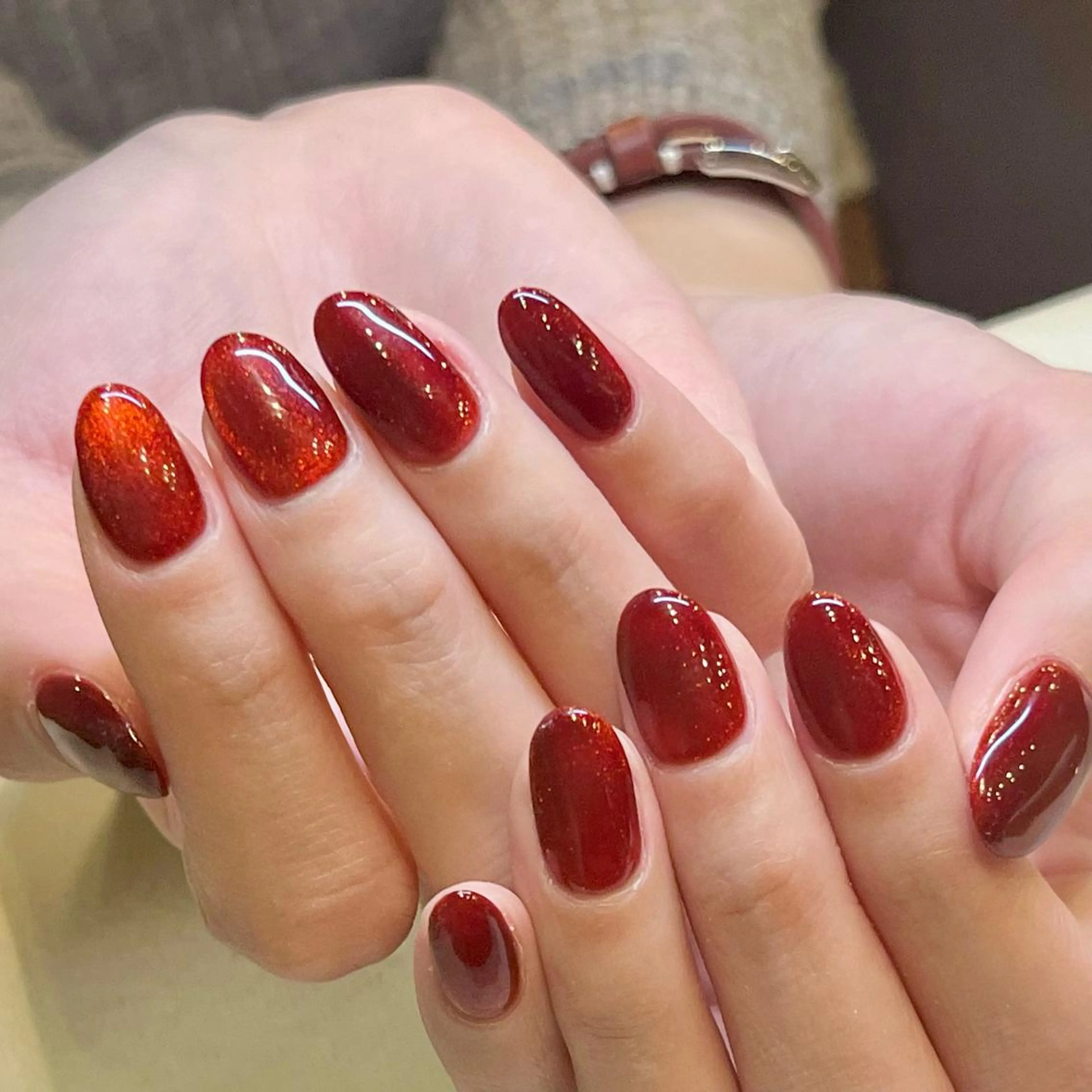 ミディアム カラー ネイル アートネイル マグネットネイル オフィスネイル ワンカラーネイル ショートネイル ネイルサロン リリーブランシュ所属・森 瑞紀のネイルデザイン