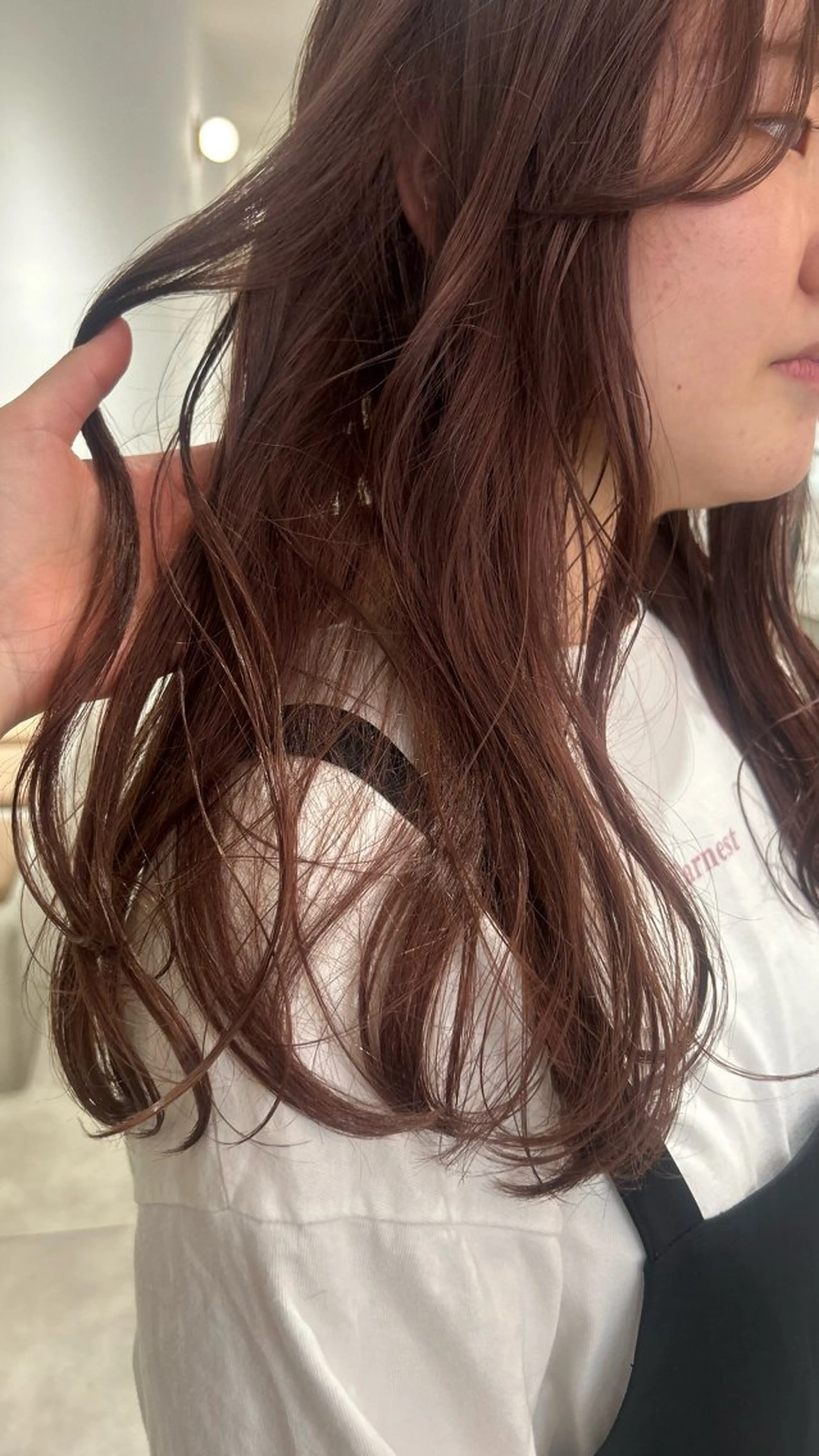 セミロング カラー ブリーチ ブラウンカラー ヘアカラー オリーブベージュ/ ブリーチなし透明感のヘアスタイル