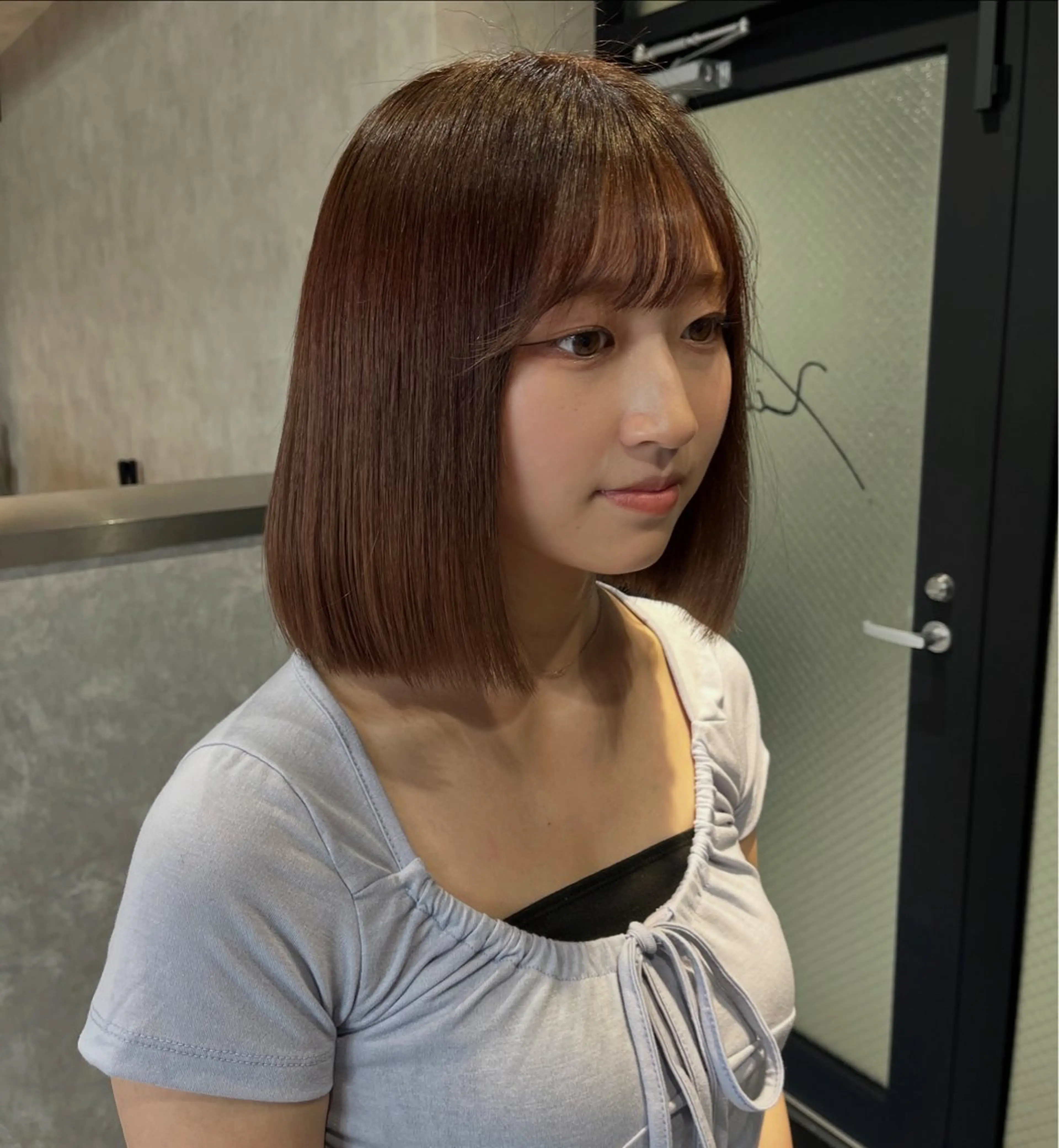 ミディアム カラー 透明感カラー 髪質改善 縮毛矯正 ヘアカラー 《.Xian》ナツミ /艶カラー/髪質改善のヘアスタイル
