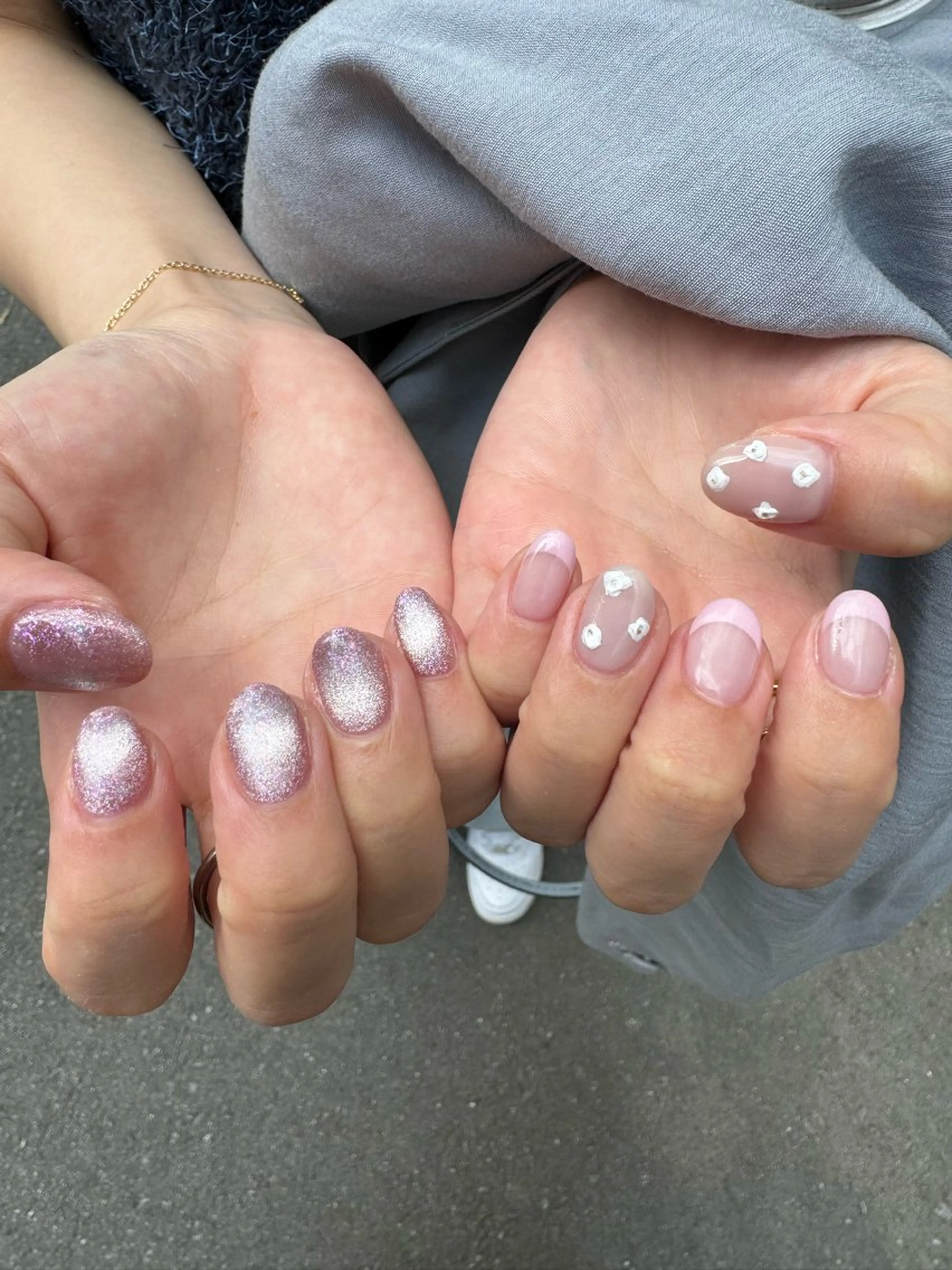 ネイル フラッシュネイル 韓国ネイル ラメ(グリッター) ラメグラデーション マグネットネイル MH_ Nailのネイルデザイン