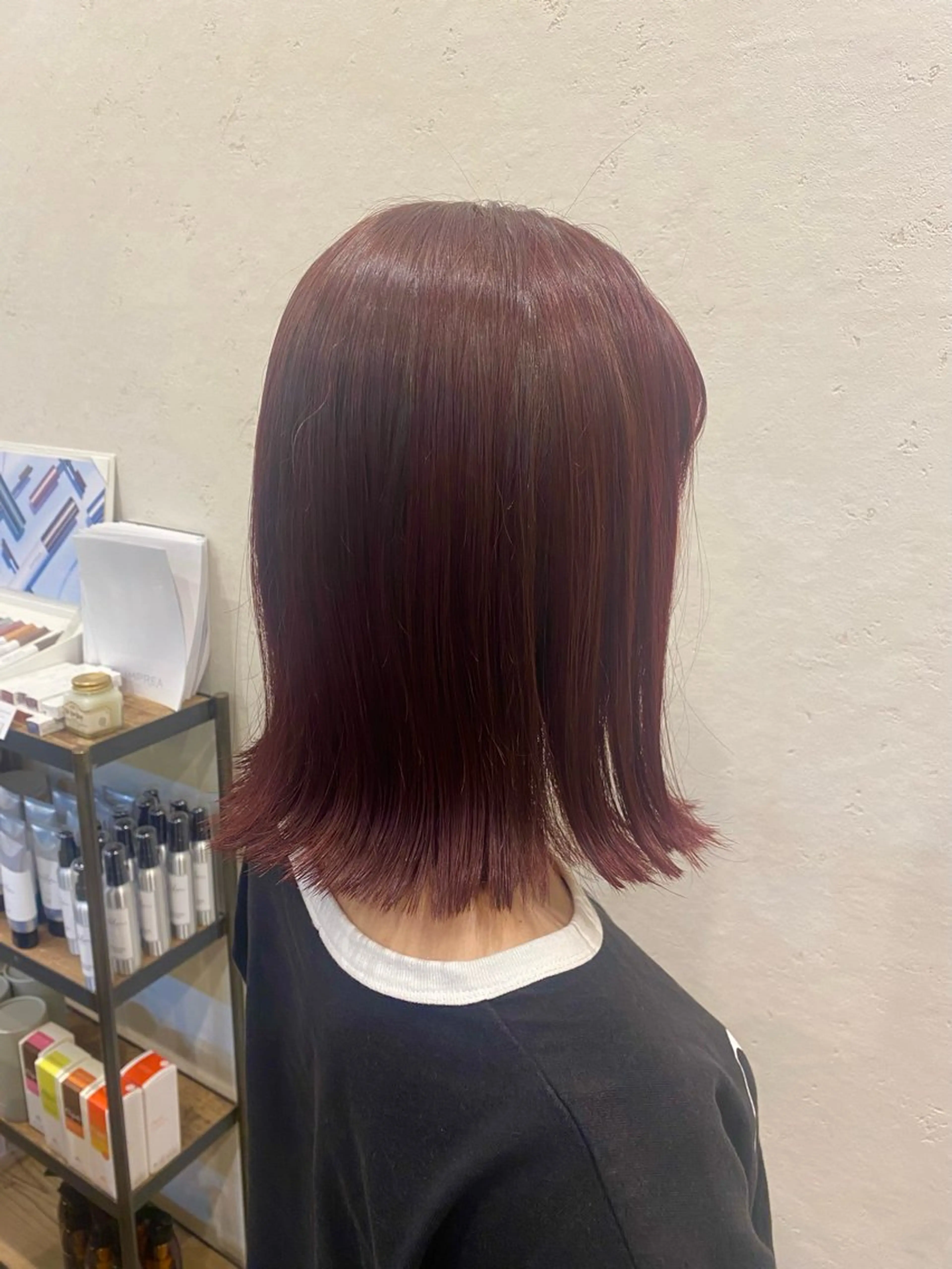 ミディアム ピンクブラウン ヘアカラー 透明感カラー /Kanon️🫧のヘアスタイル
