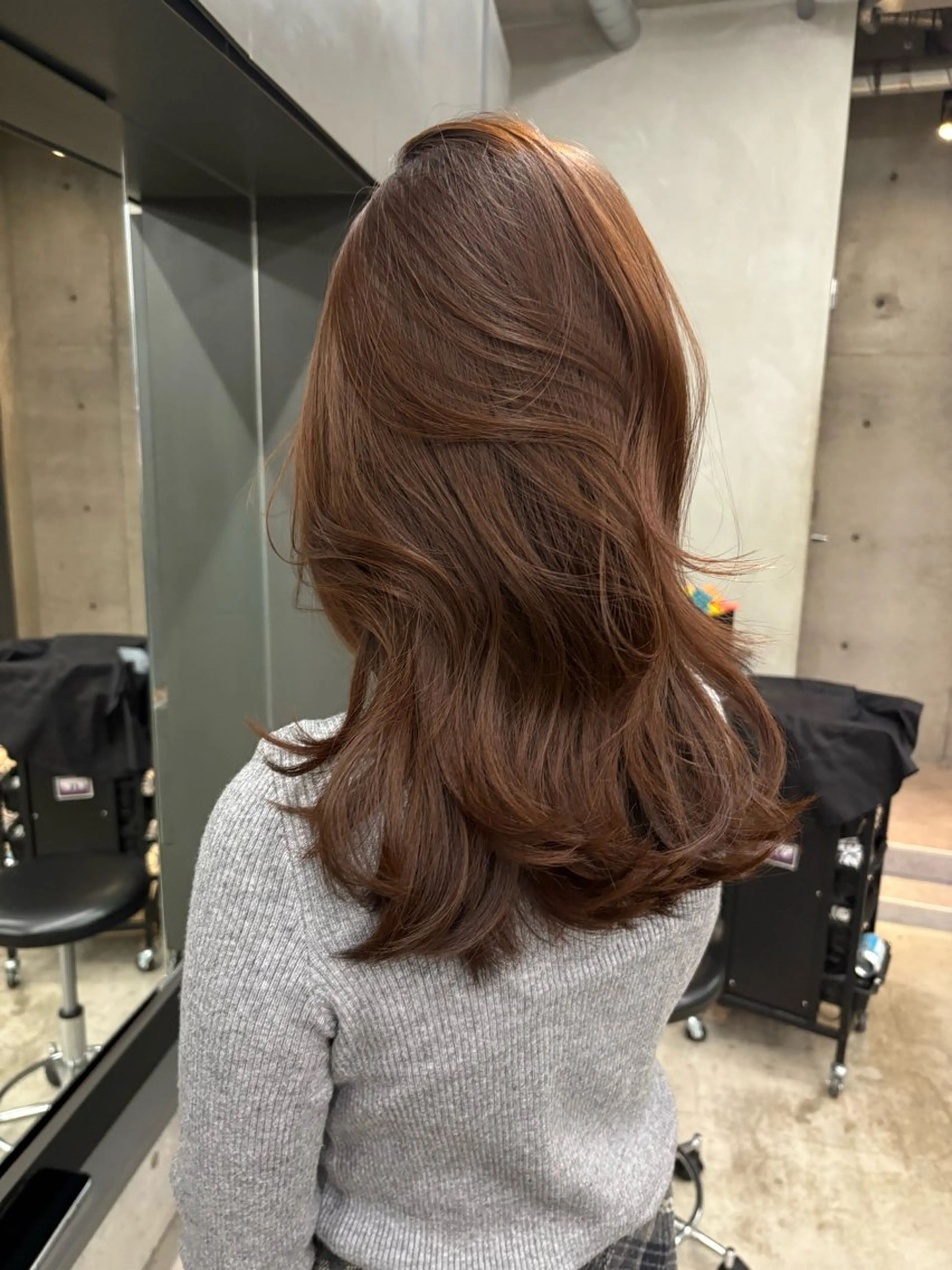 ミディアム カラー カット トリートメント レイヤー/柔色 カラー/SAkiのヘアスタイル